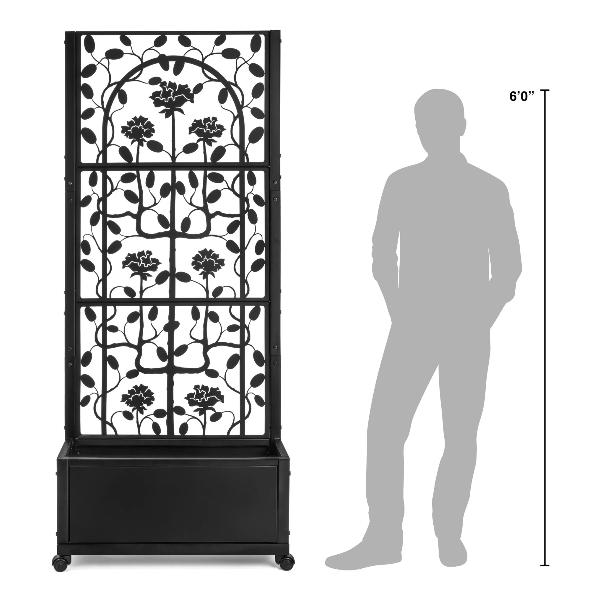 H Potter Camden Trellis Planter - Black Finish - Patio Deck Balcony - Image 4