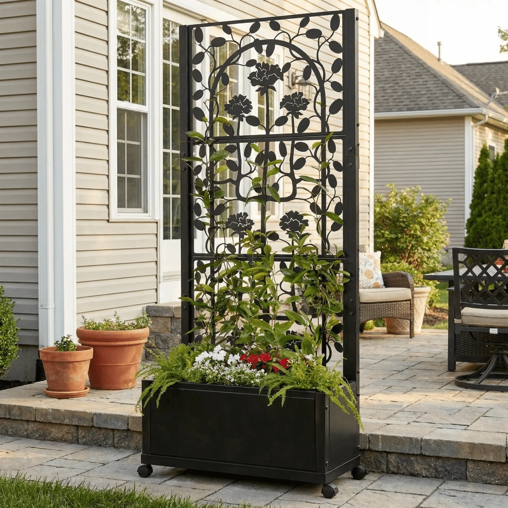 H Potter Camden Trellis Planter - Black Finish - Patio Deck Balcony - Image 6