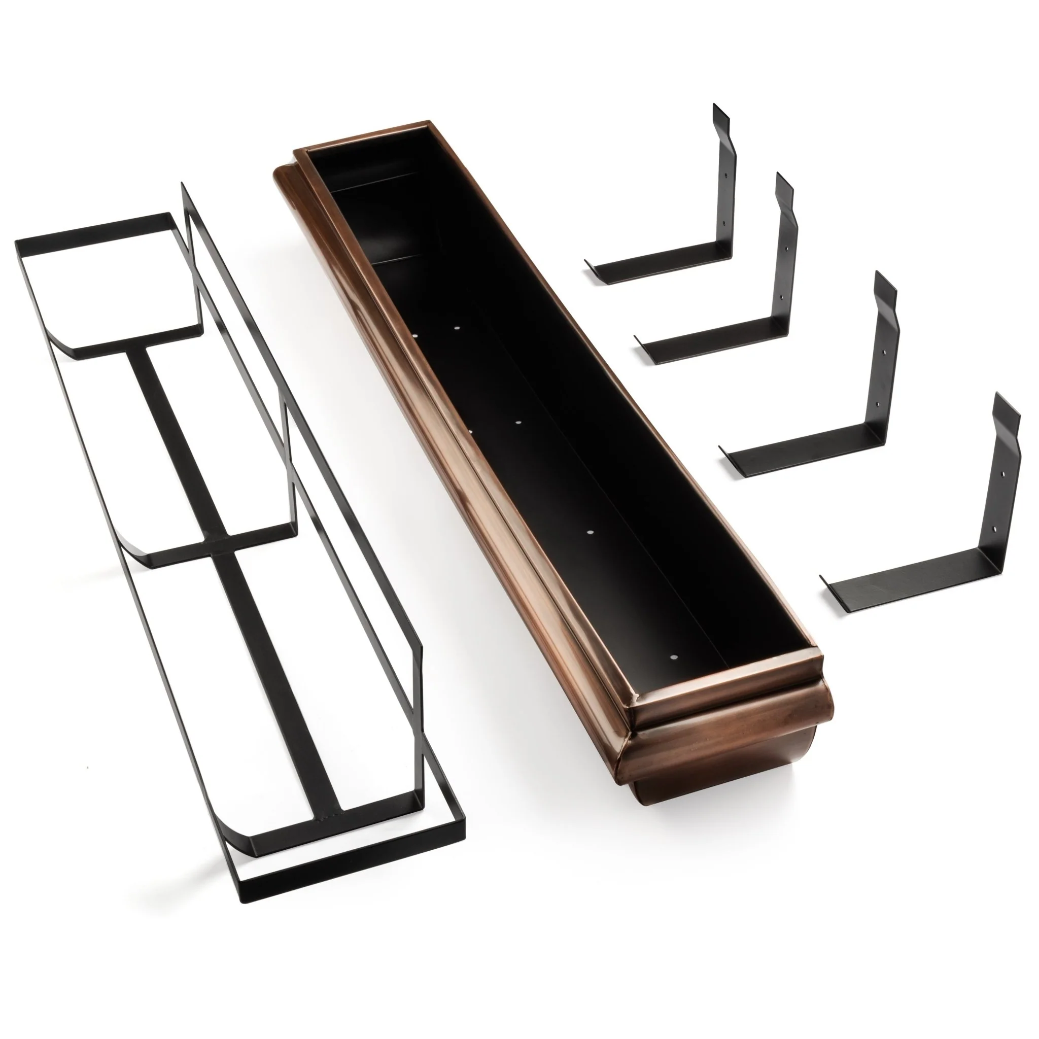 48-Inch Antique Copper Window Box with Metal Frame - Image 3
