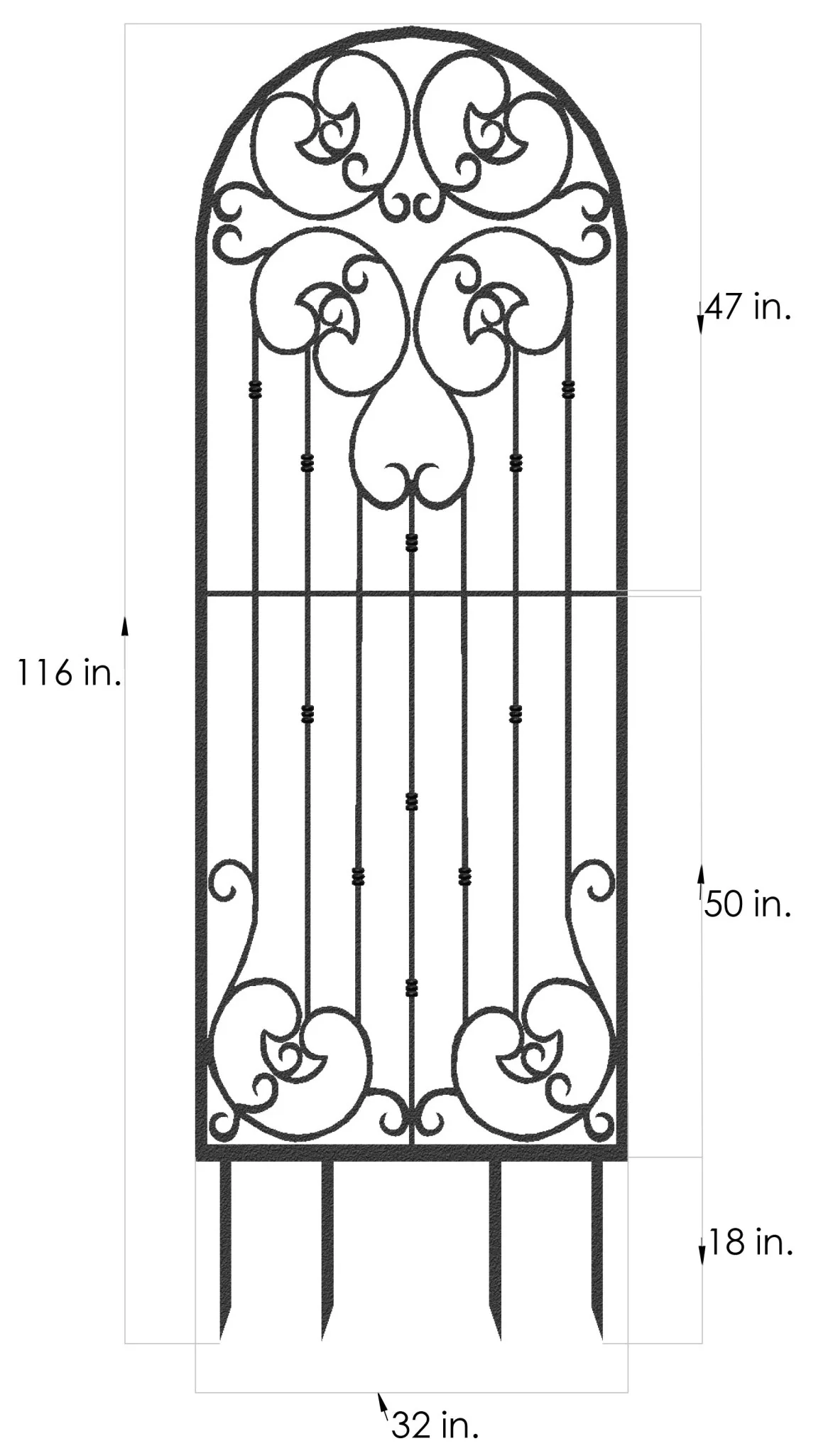 H Potter Legacy Wall Trellis - Set of 2 – 8 Ft Tall Iron Garden Screen - Charcoal Brown - Image 2
