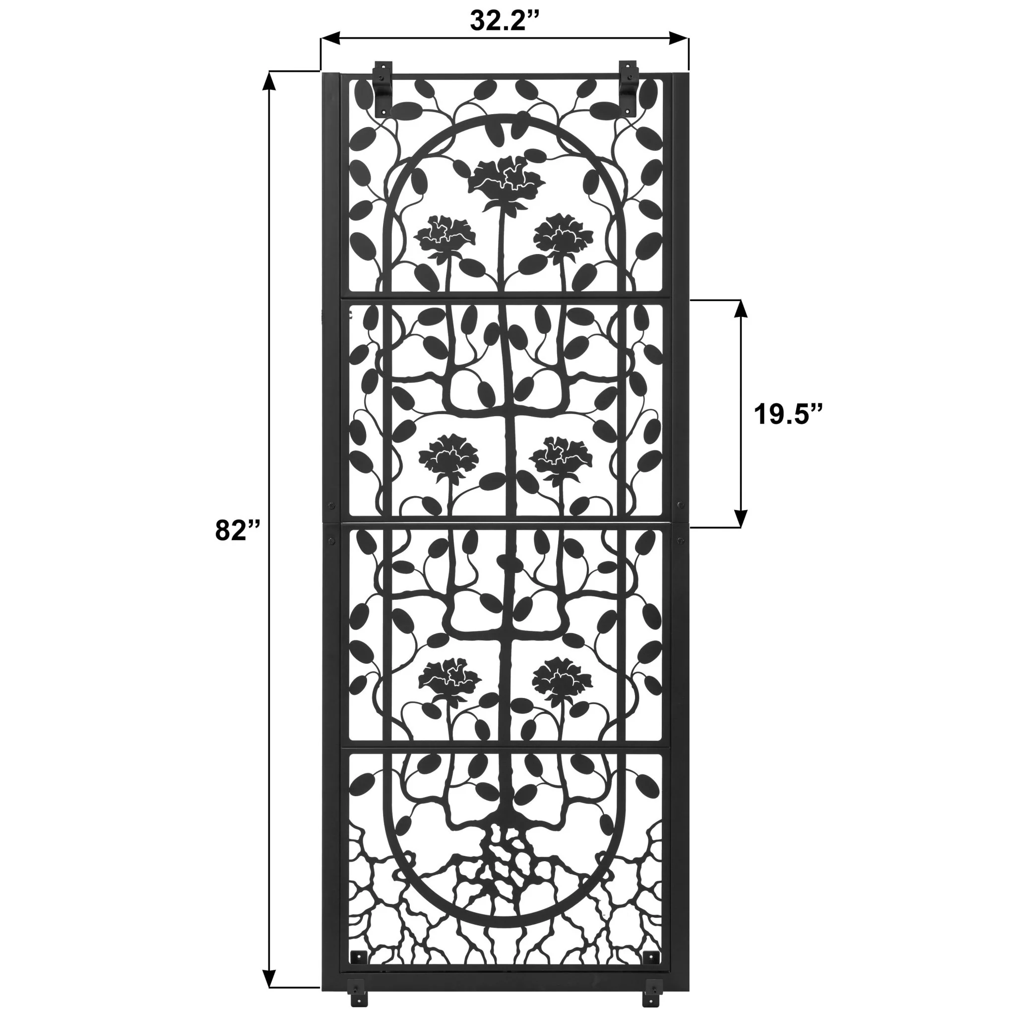 H Potter Dorset Garden Wall Trellis Set of 2 Trellises - Black Finish - Image 3
