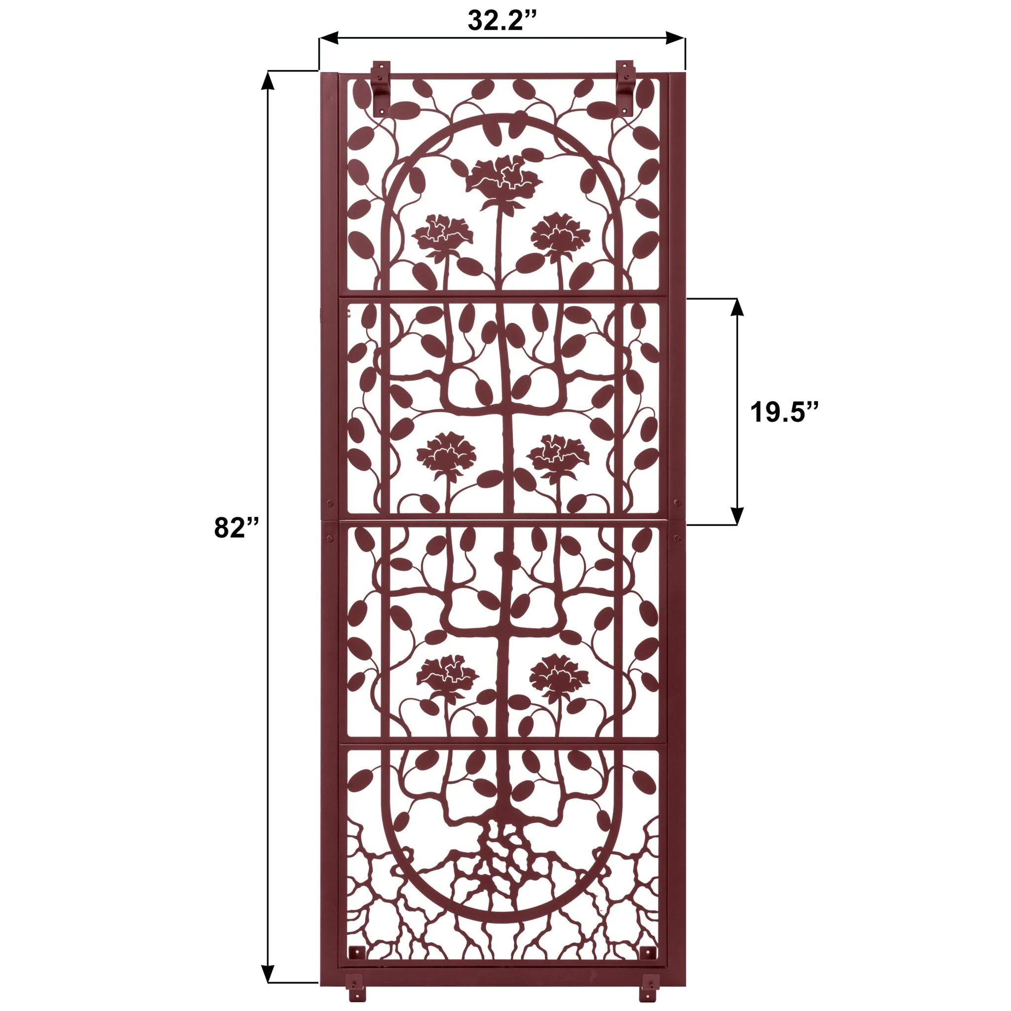 H Potter Dorset Garden Wall Trellis Set of 2 Trellises - Mahogany Finish - For Climbing Plants - Image 2