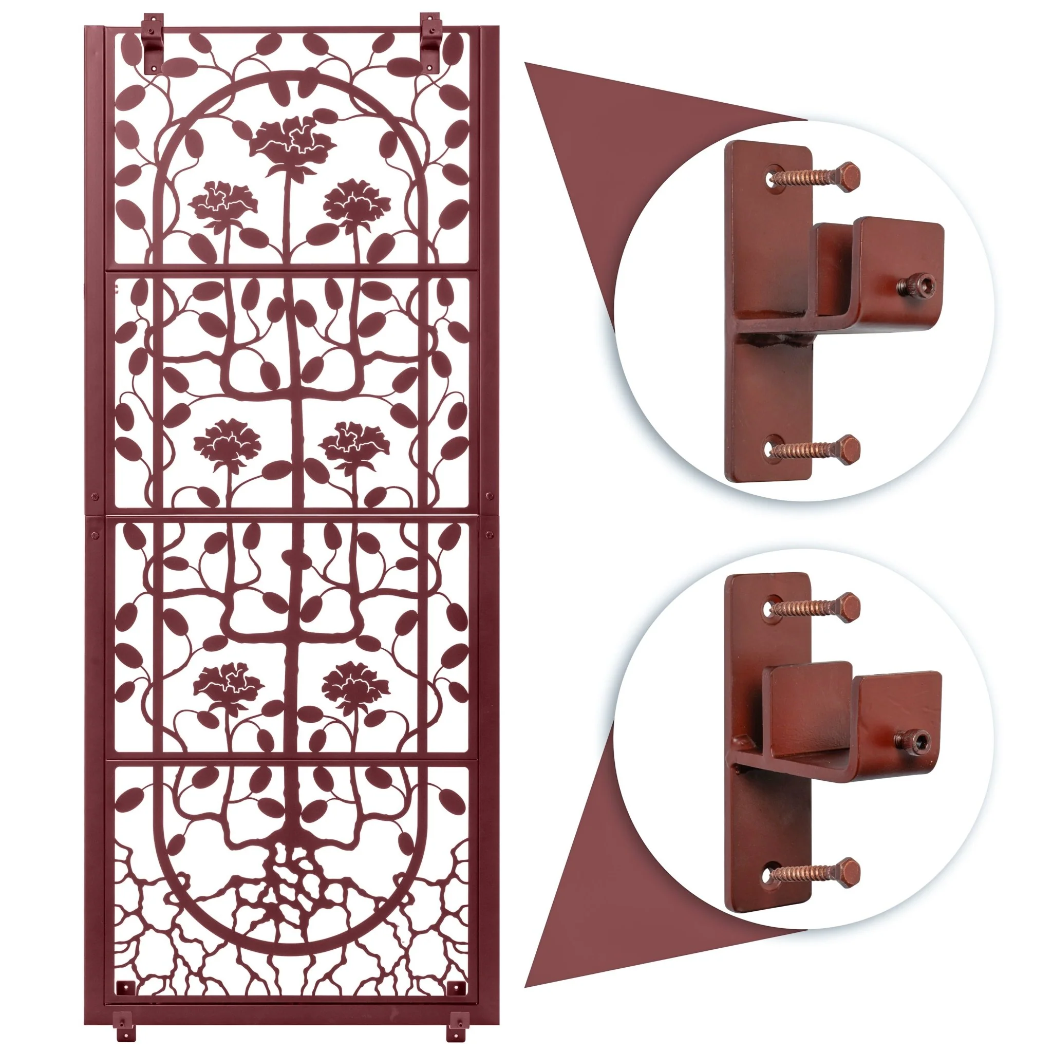 H Potter Dorset Garden Wall Trellis Set of 2 Trellises - Mahogany Finish - For Climbing Plants - Image 3