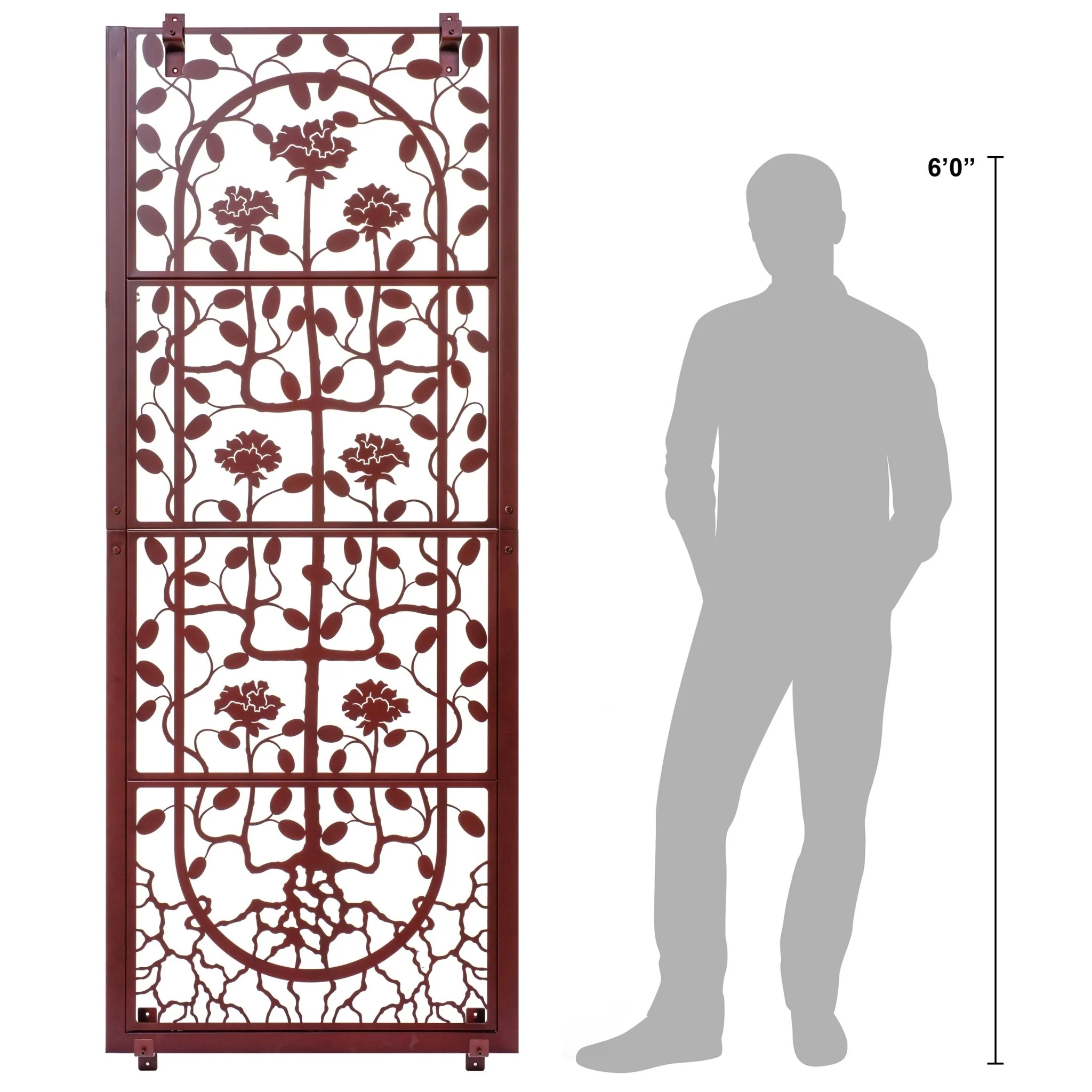 H Potter Dorset Garden Wall Trellis Set of 2 Trellises - Mahogany Finish - For Climbing Plants - Image 4