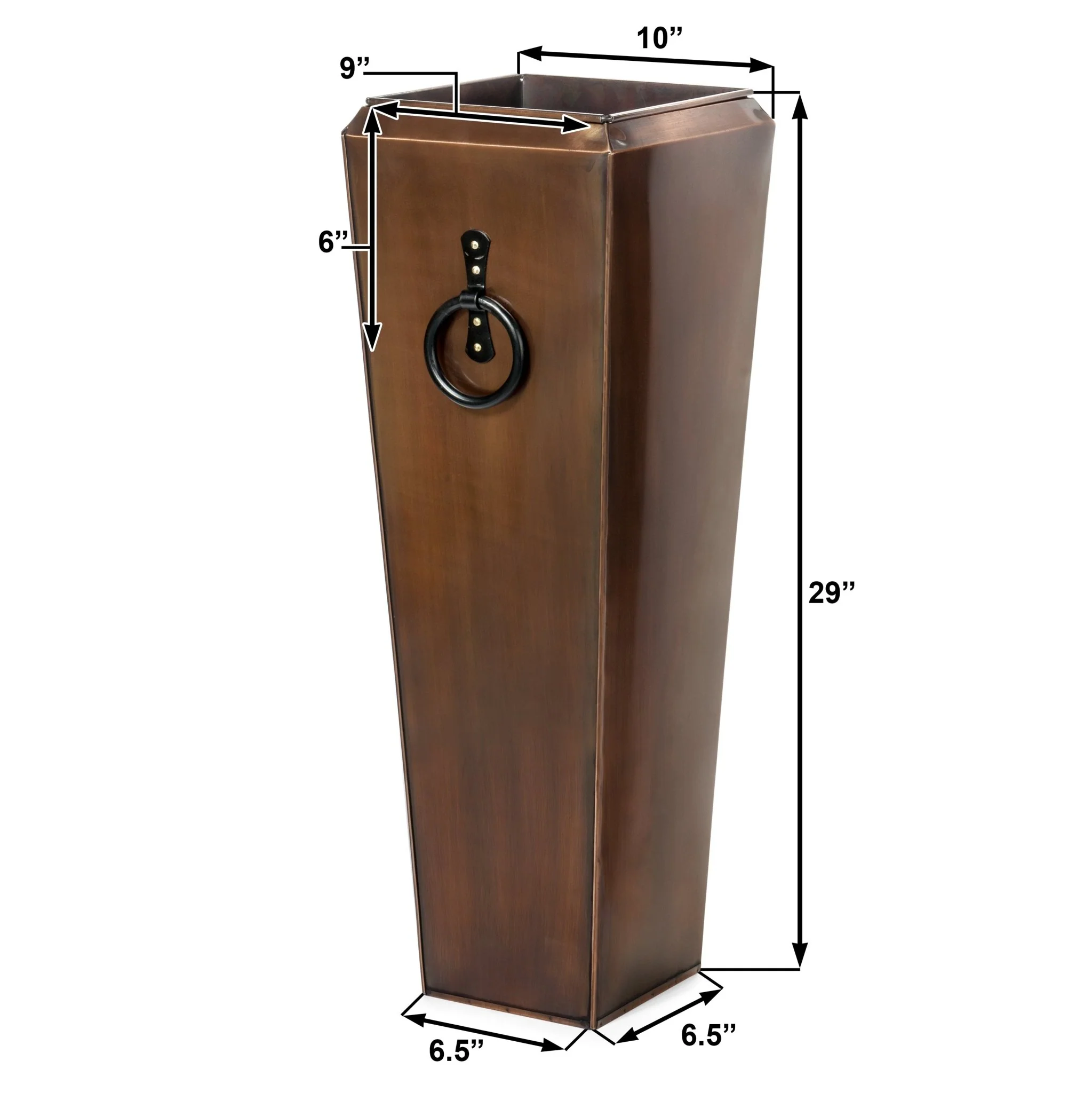 H Potter Santa Fe 29" Tall Planter | Small Antique Copper - Image 3