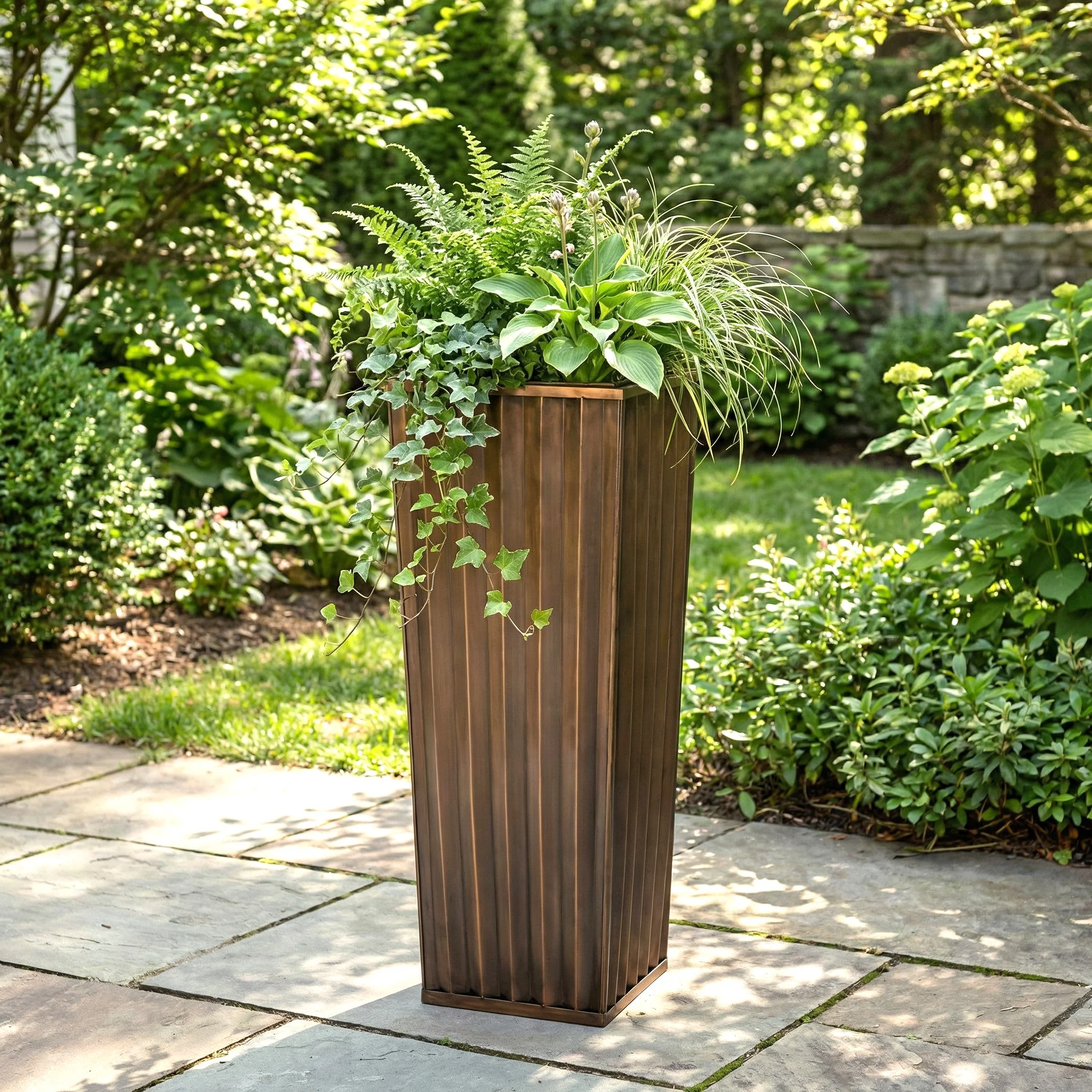 H Potter Ribbed Planter Small GAR546S