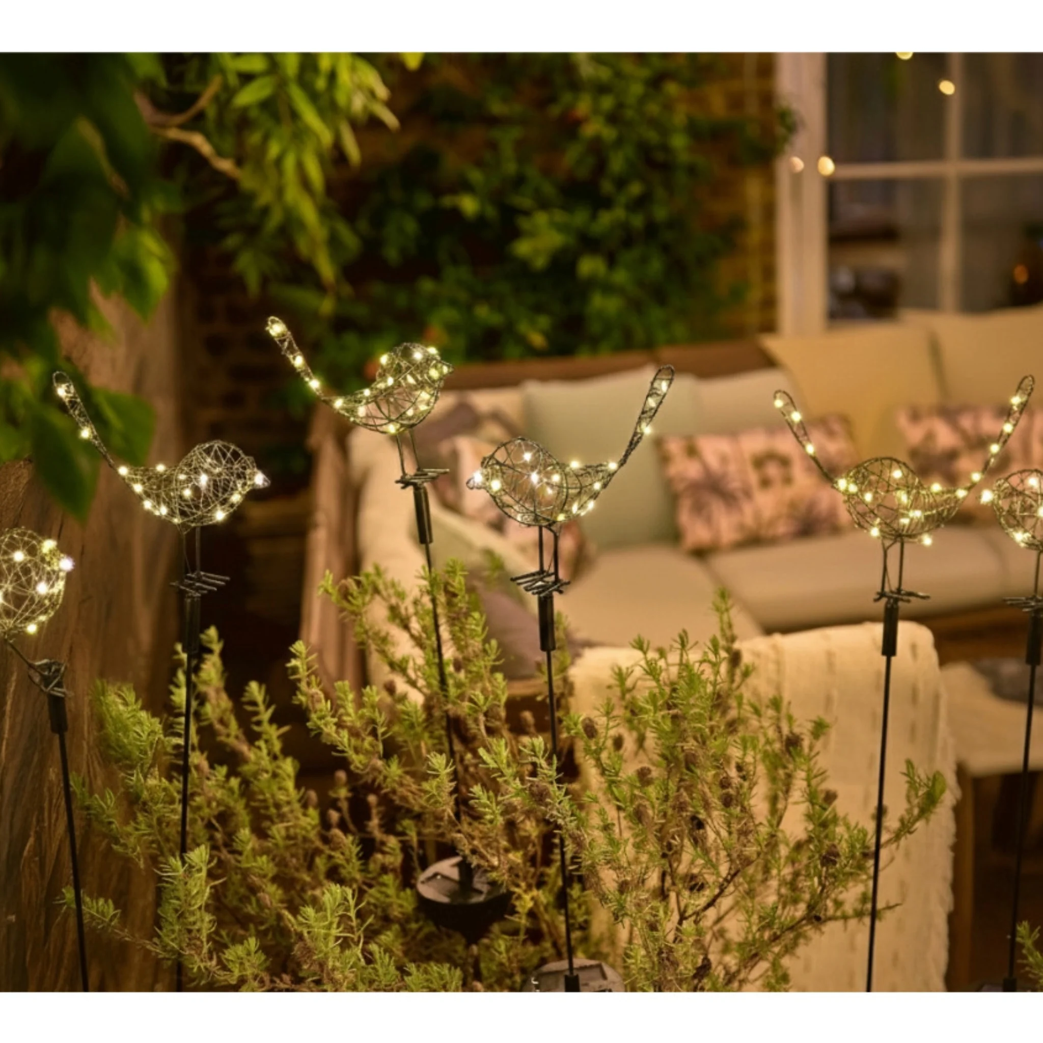 H Potter Solar Sparrow Garden Stake Light – Metal Bird with 20 LEDs - Image 9