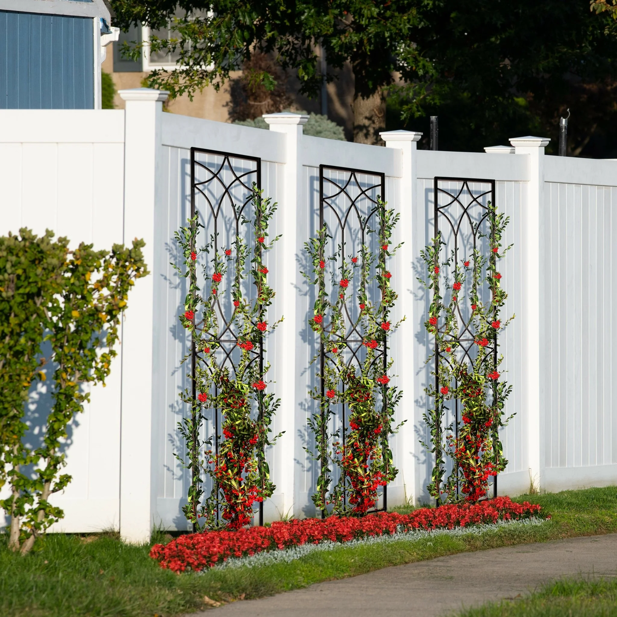 H Potter Tall Geometric Garden Trellises in Black Finish - Set of 3 - 82" Tall - Image 9