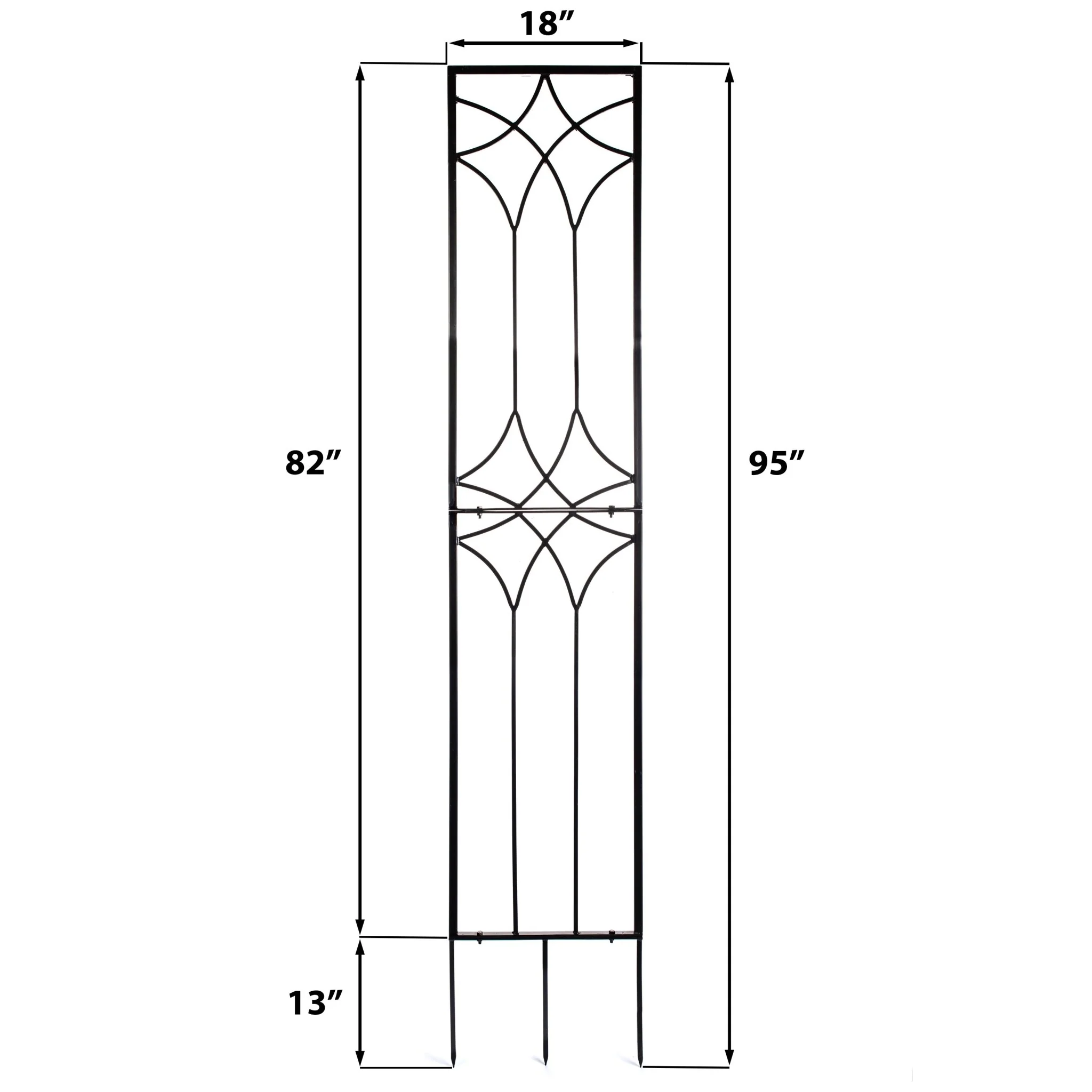 H Potter Tall Geometric - Freestanding Metal Garden Trellis - Black Finish - 82"Tall - Image 4