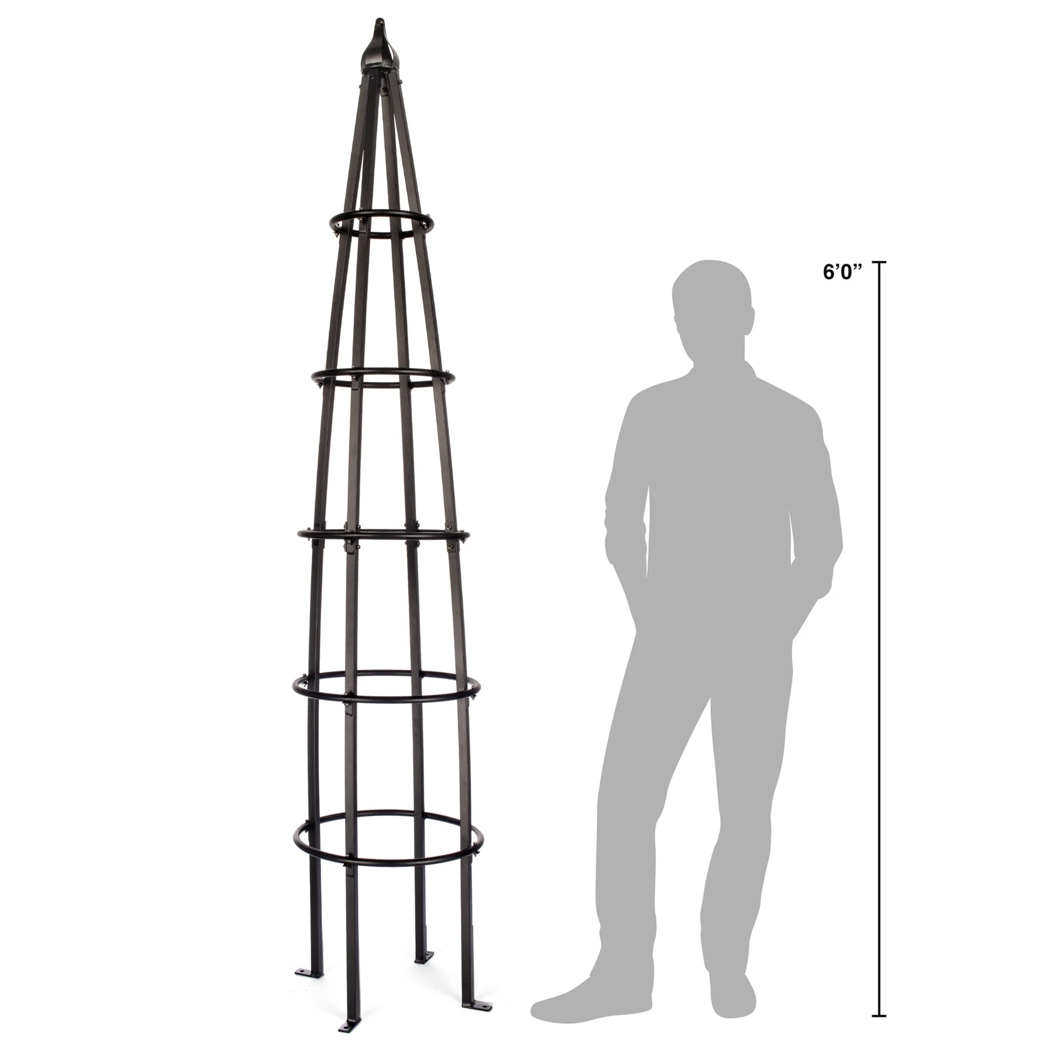 H Potter Concord Estate Trellis - 8-Foot Black Garden Obelisk Trellis - Freestanding - Image 2