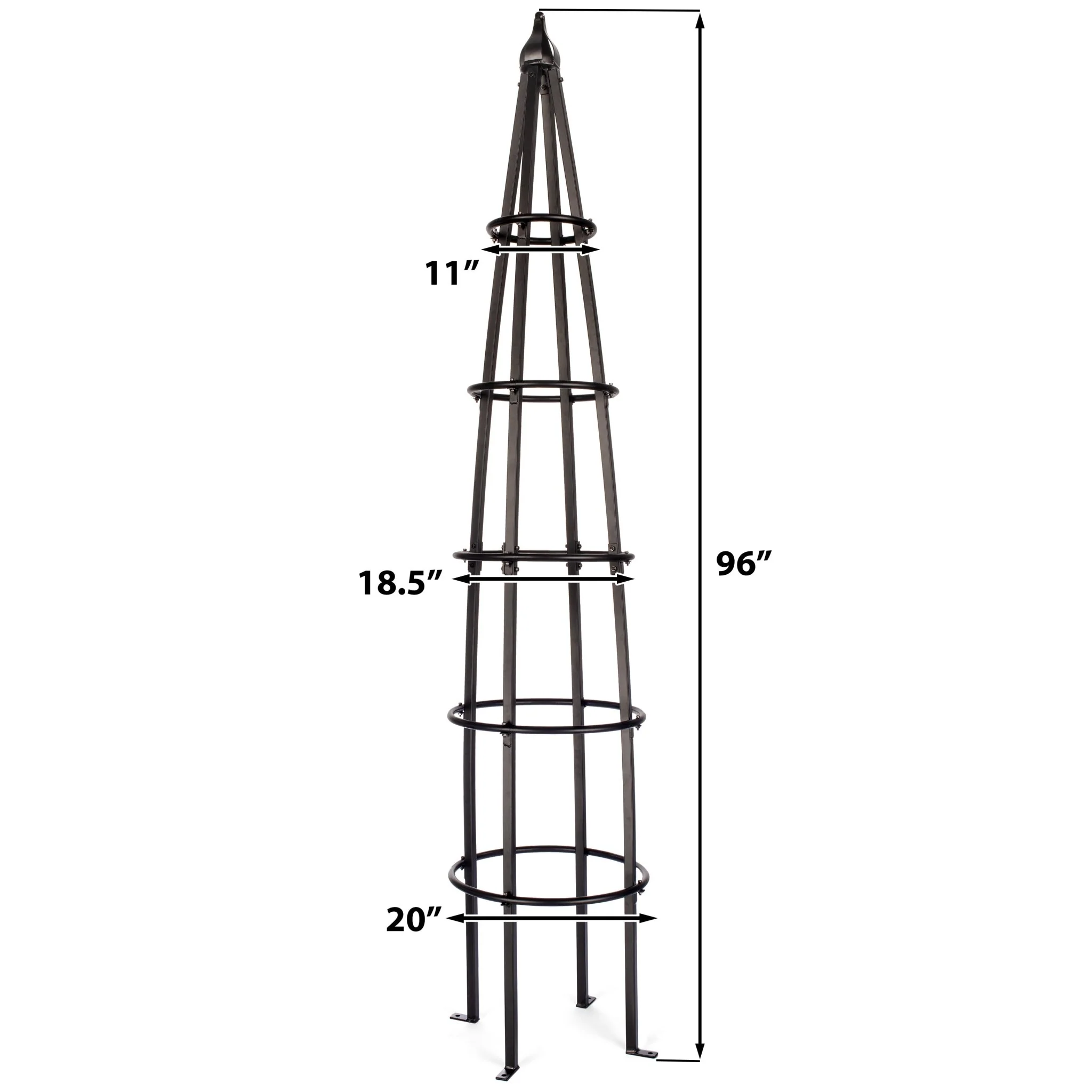 H Potter Concord Estate Trellis - 8-Foot Black Garden Obelisk Trellis - Freestanding - Image 3