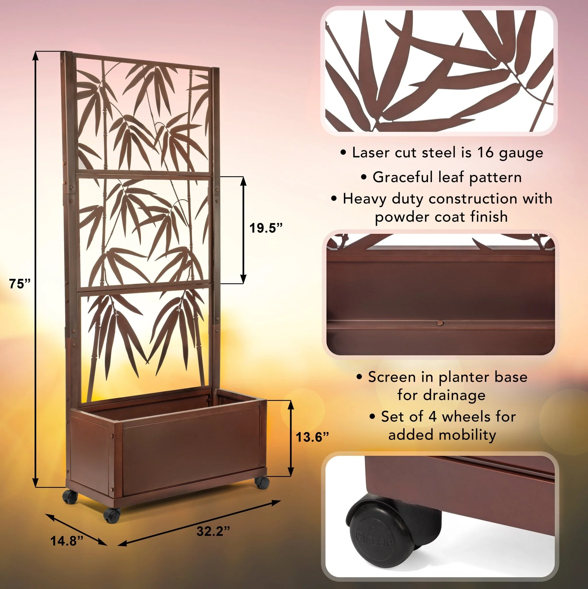 Warehouse Deals H Potter Trellis Planter Privacy Screen GAR646S2 - Image 4