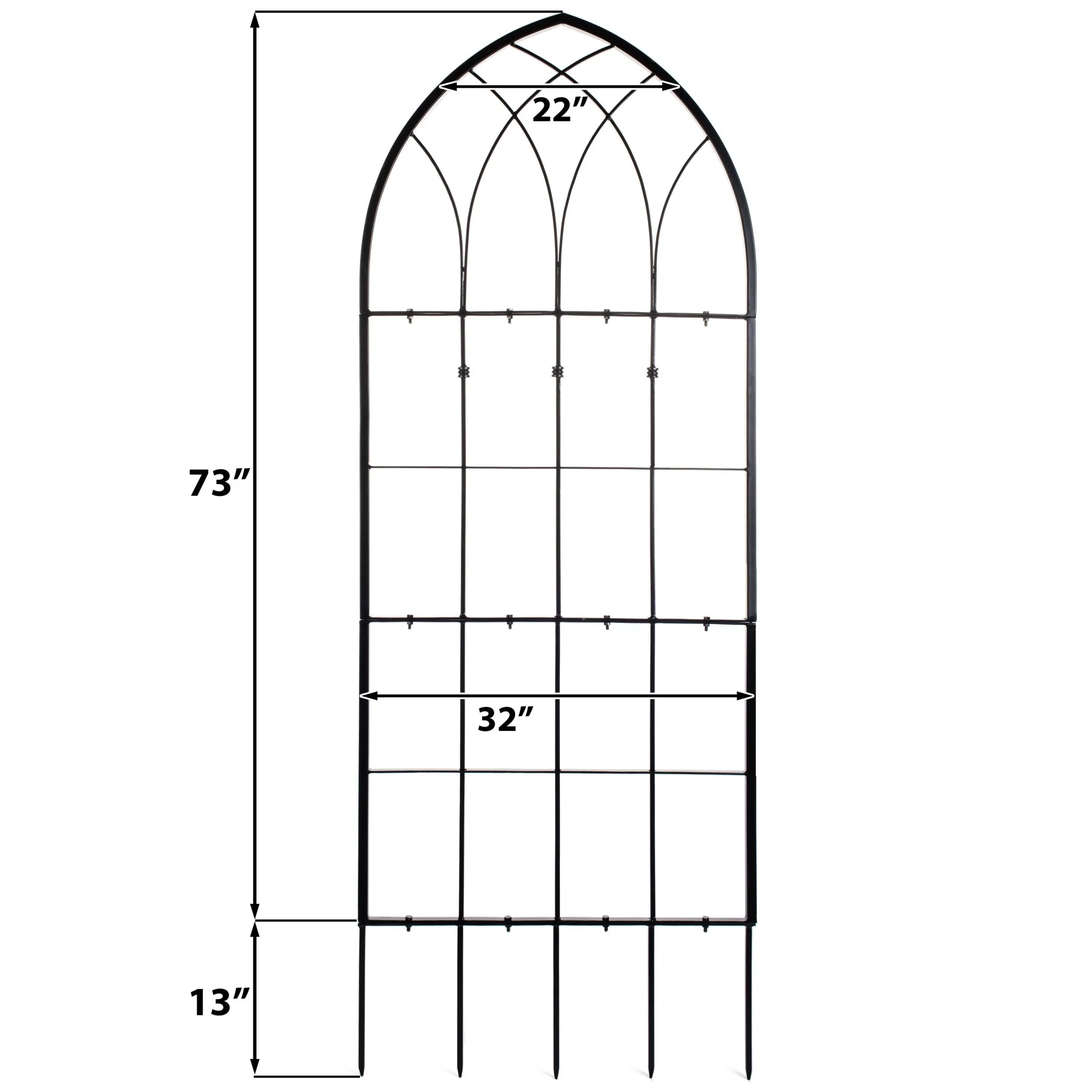 H Potter Trellis Set of 2 – Large Gothic Black Garden Trellises - 73" Tall - Image 4