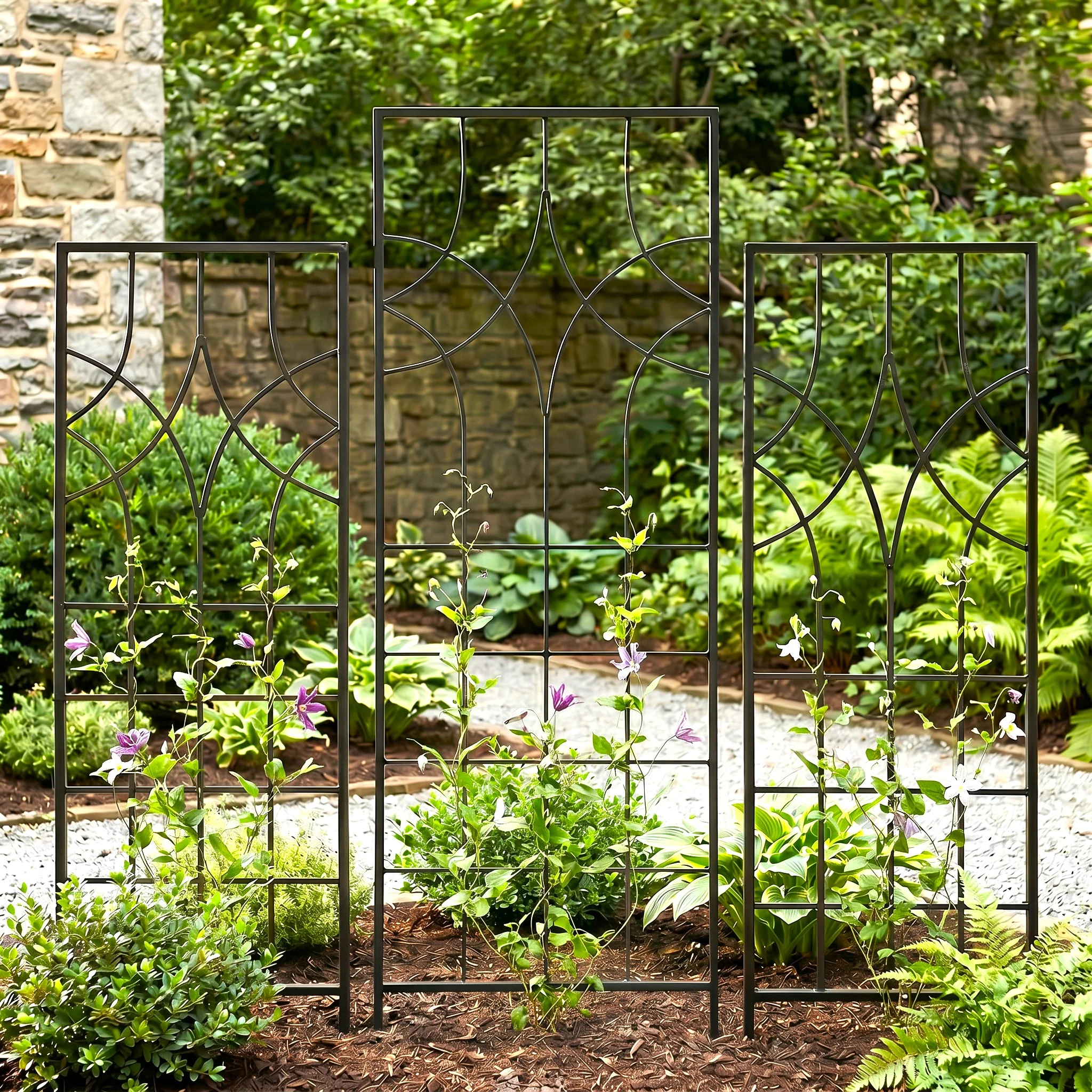 H Potter Geometric Garden Trellis Set of 3 – 1 Large 69" Tall & 2 Small 58"Tall