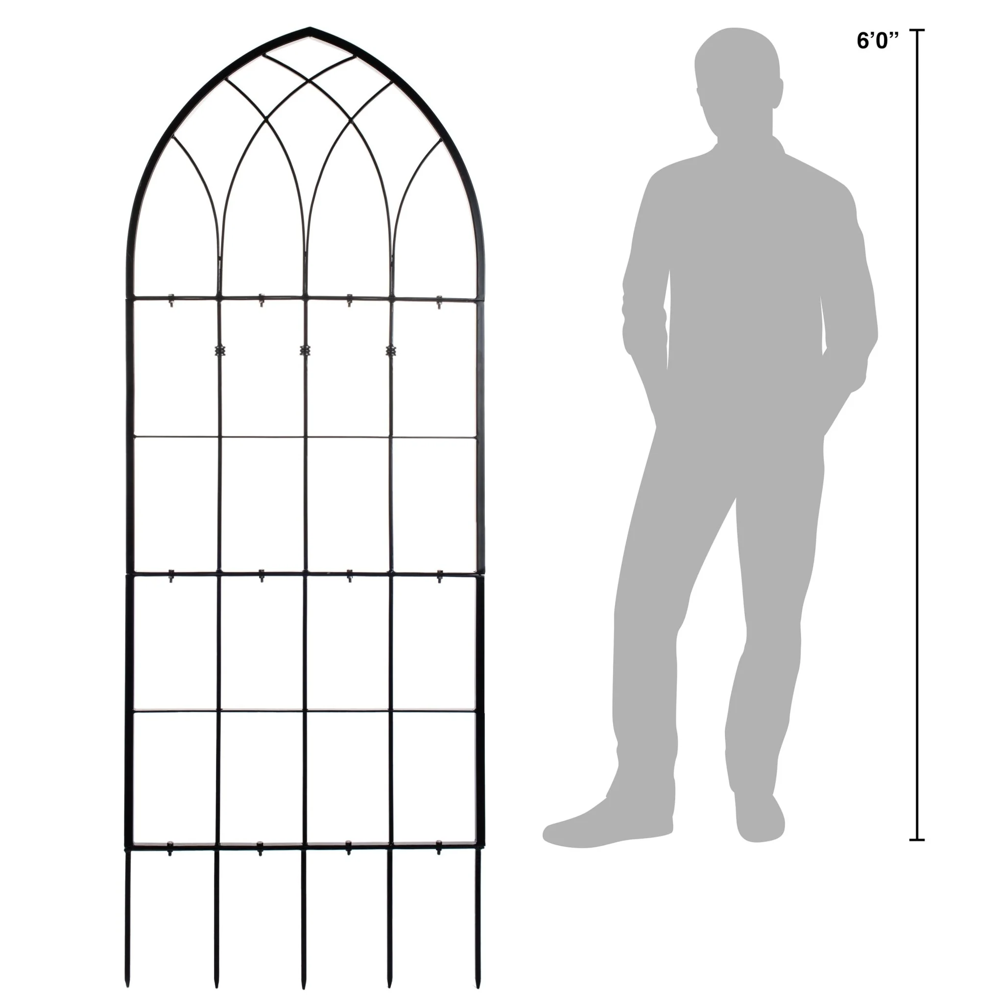 H Potter Gothic Garden Trellis Set of 3 – Black Finish - 1 Large 73" Tall & 2 Small 62" Tall - Image 5