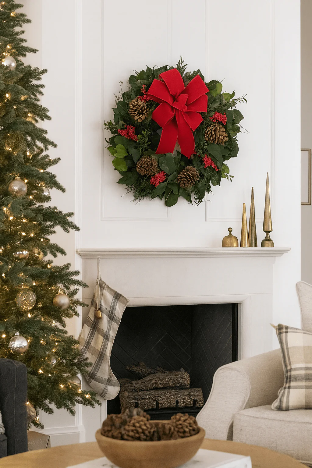H Potter - Dried Velvet Evergreen Wreath - Image 3