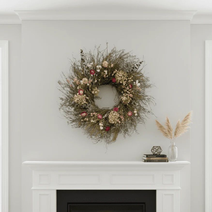 H Potter Mom's Garden Dried Wreath – Spring Botanical Wreath - Image 3