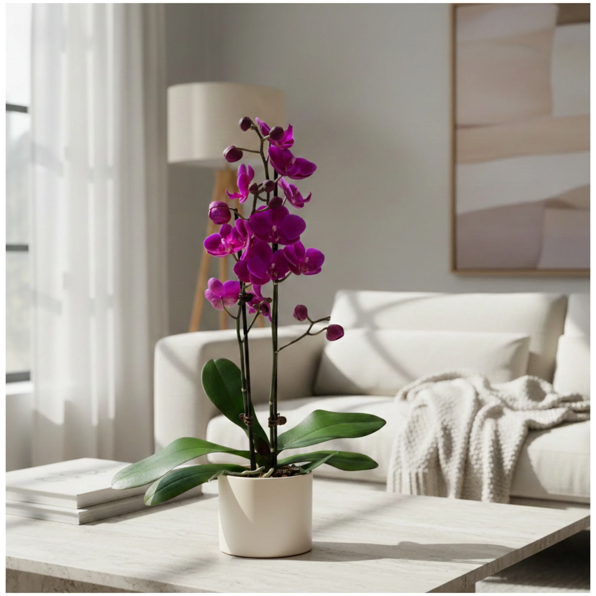 Purple Phalaenopsis Orchid (Double Spike) — 3" Potted Orchid - Image 2