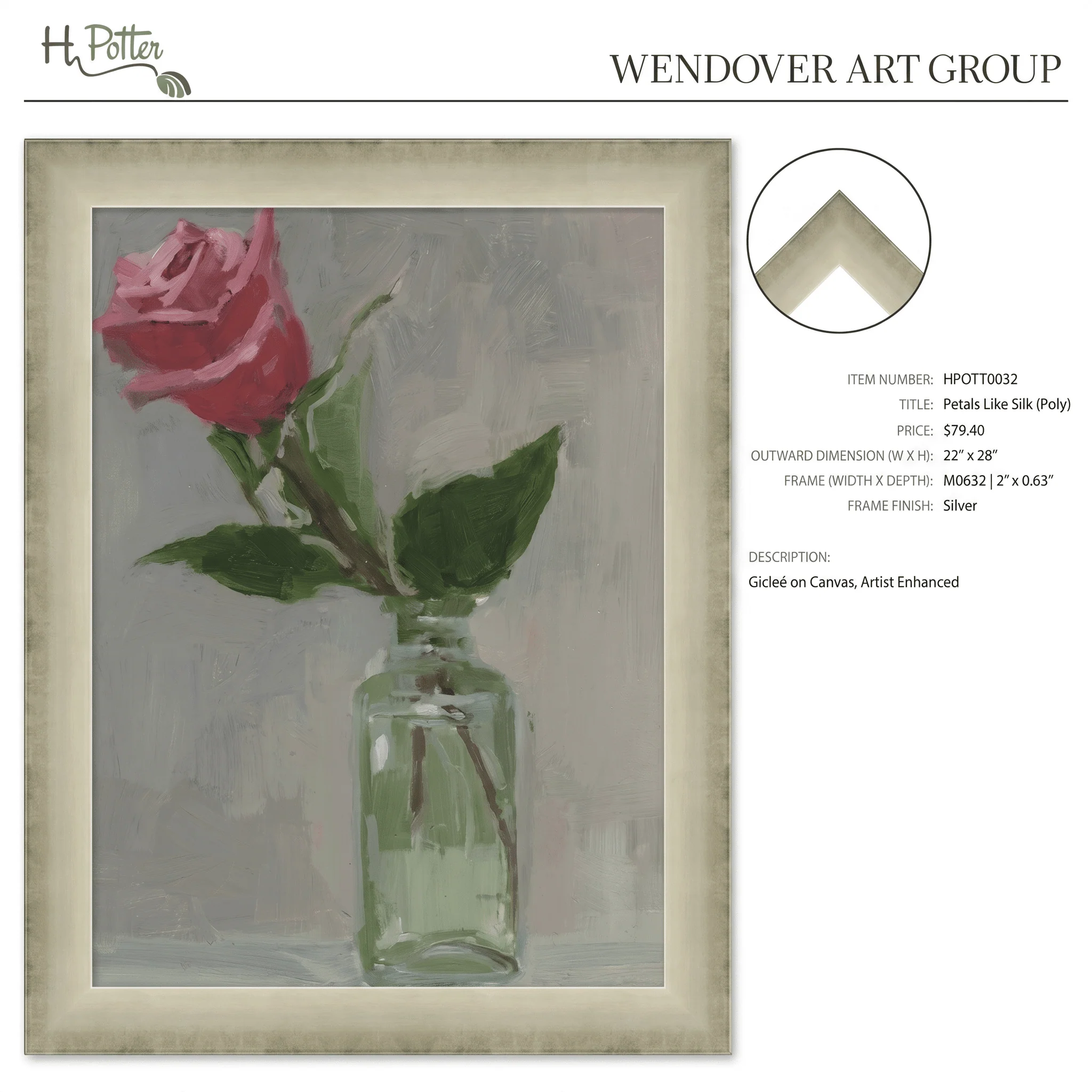 H Potter Petals Like Silk Canvas Wall Art - Image 4