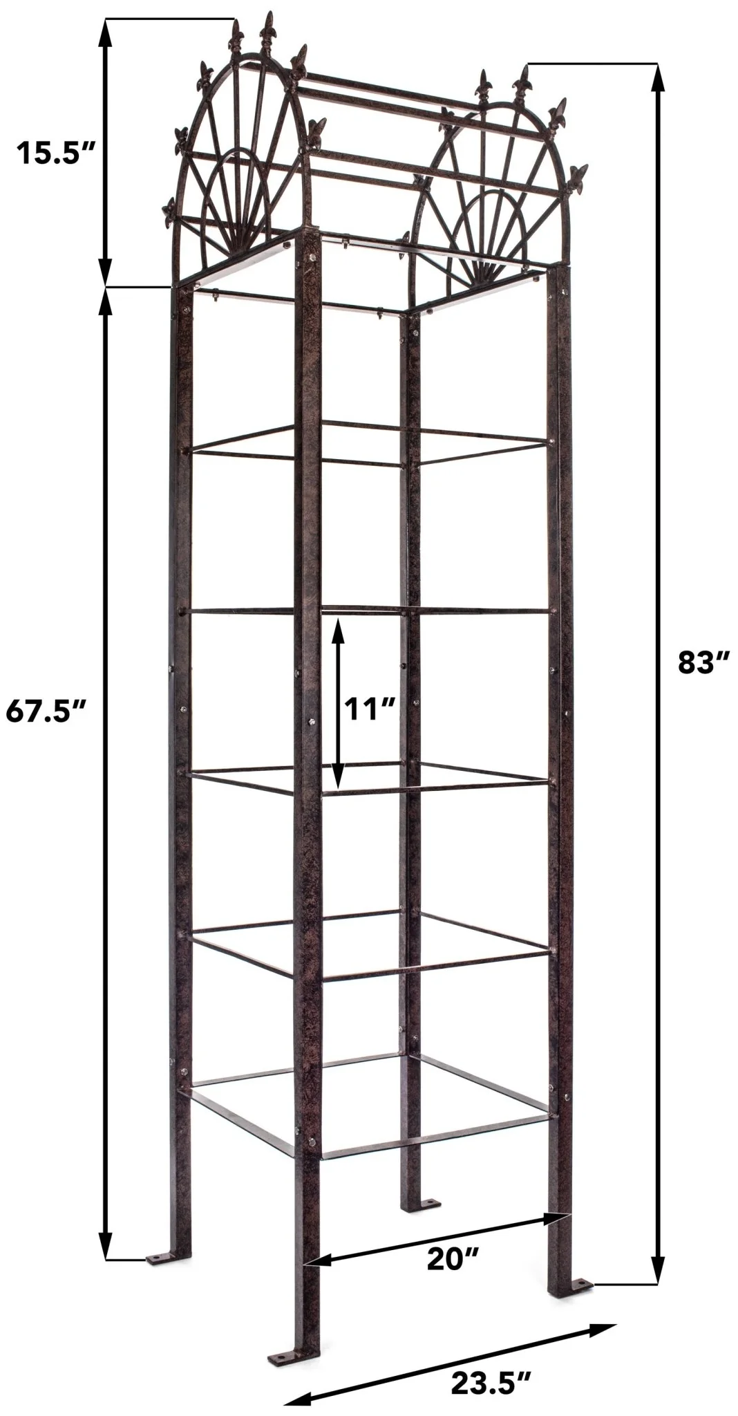 H Potter Granville Garden Obelisk Trellis - 7 Ft Tall Freestanding Metal Landscape Structure - Image 2