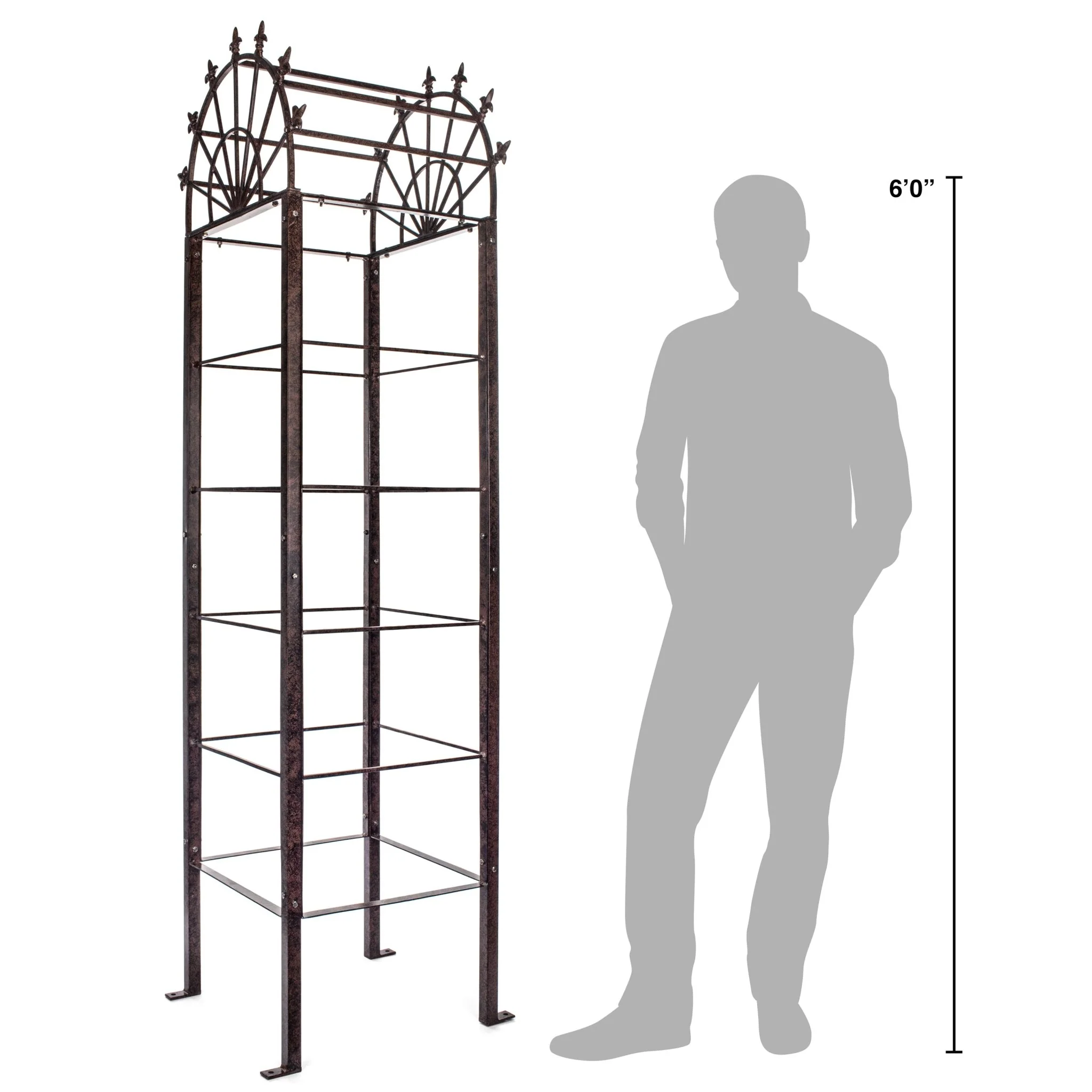 H Potter Granville Garden Obelisk Trellis - 7 Ft Tall Freestanding Metal Landscape Structure - Image 3