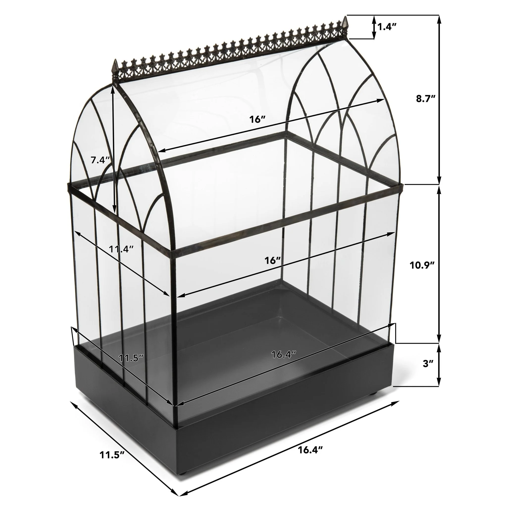 H Potter Large Terrarium Wardian Case - Glass Plant Container - Image 2