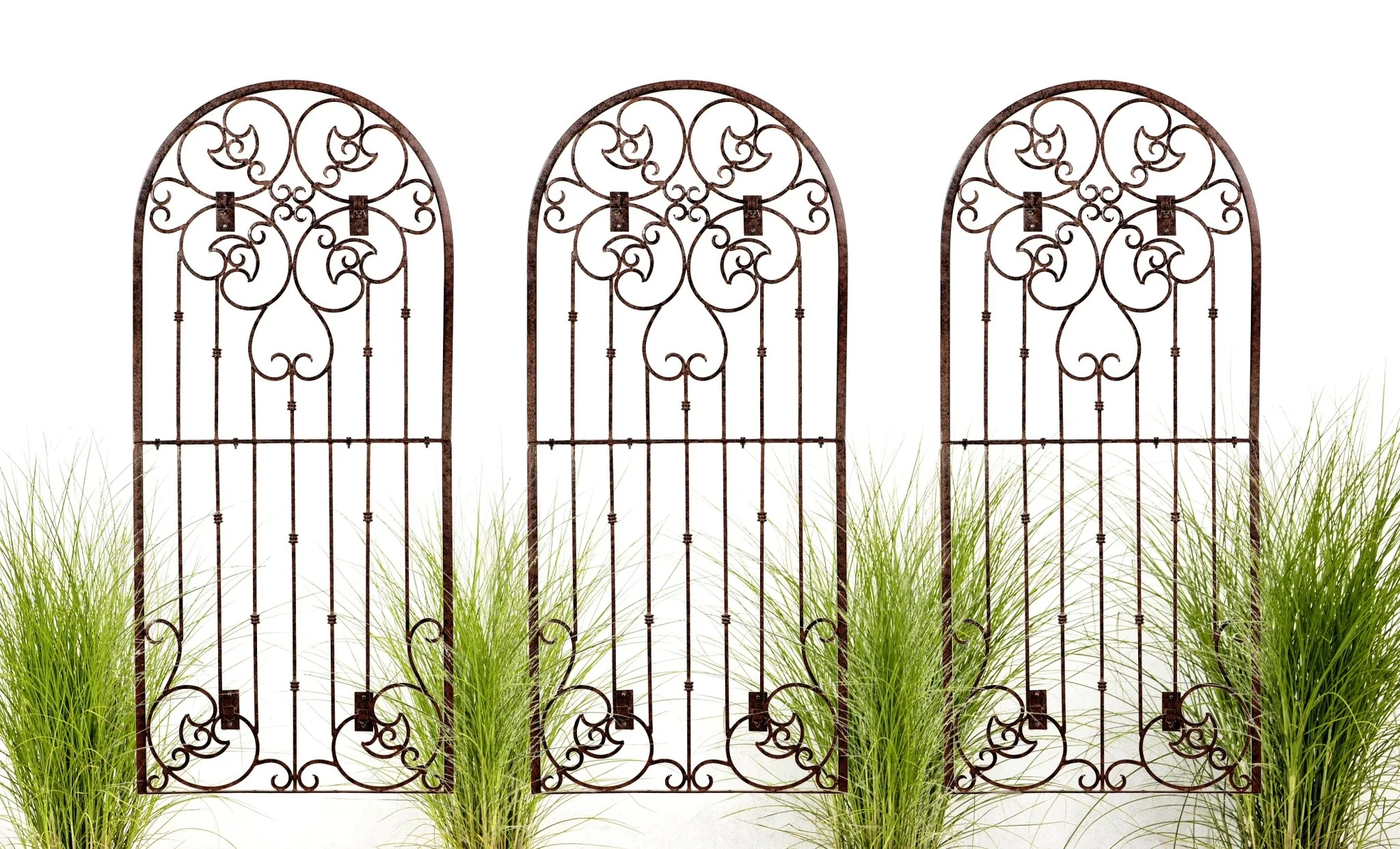 H Potter Legacy Wall Trellis - Set of 3 – 6 Ft Tall Iron Garden Screen - Charcoal Brown - Image 2
