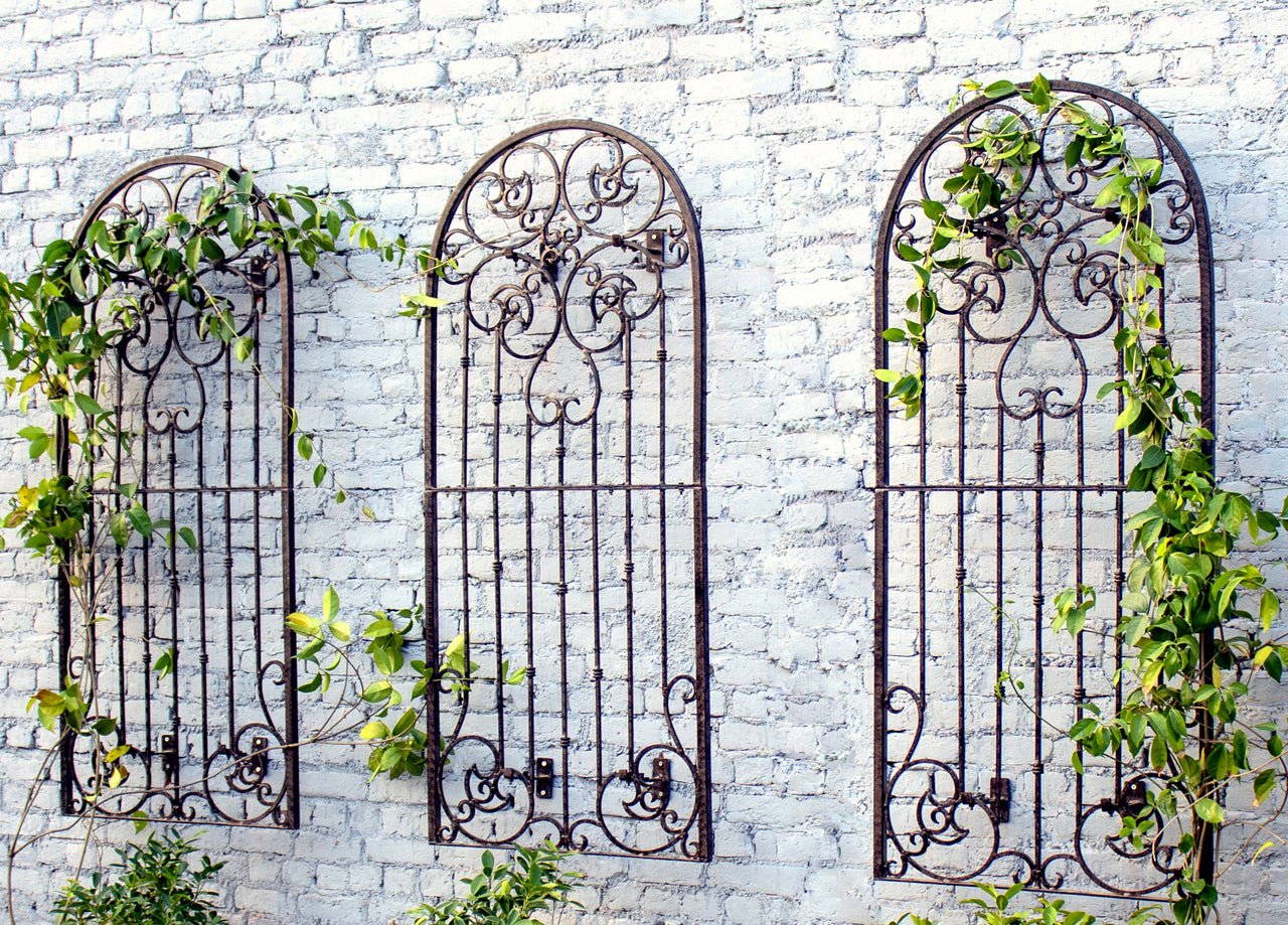 H Potter Legacy Wall Trellis - Set of 3 – 6 Ft Tall Iron Garden Screen - Charcoal Brown - Image 6