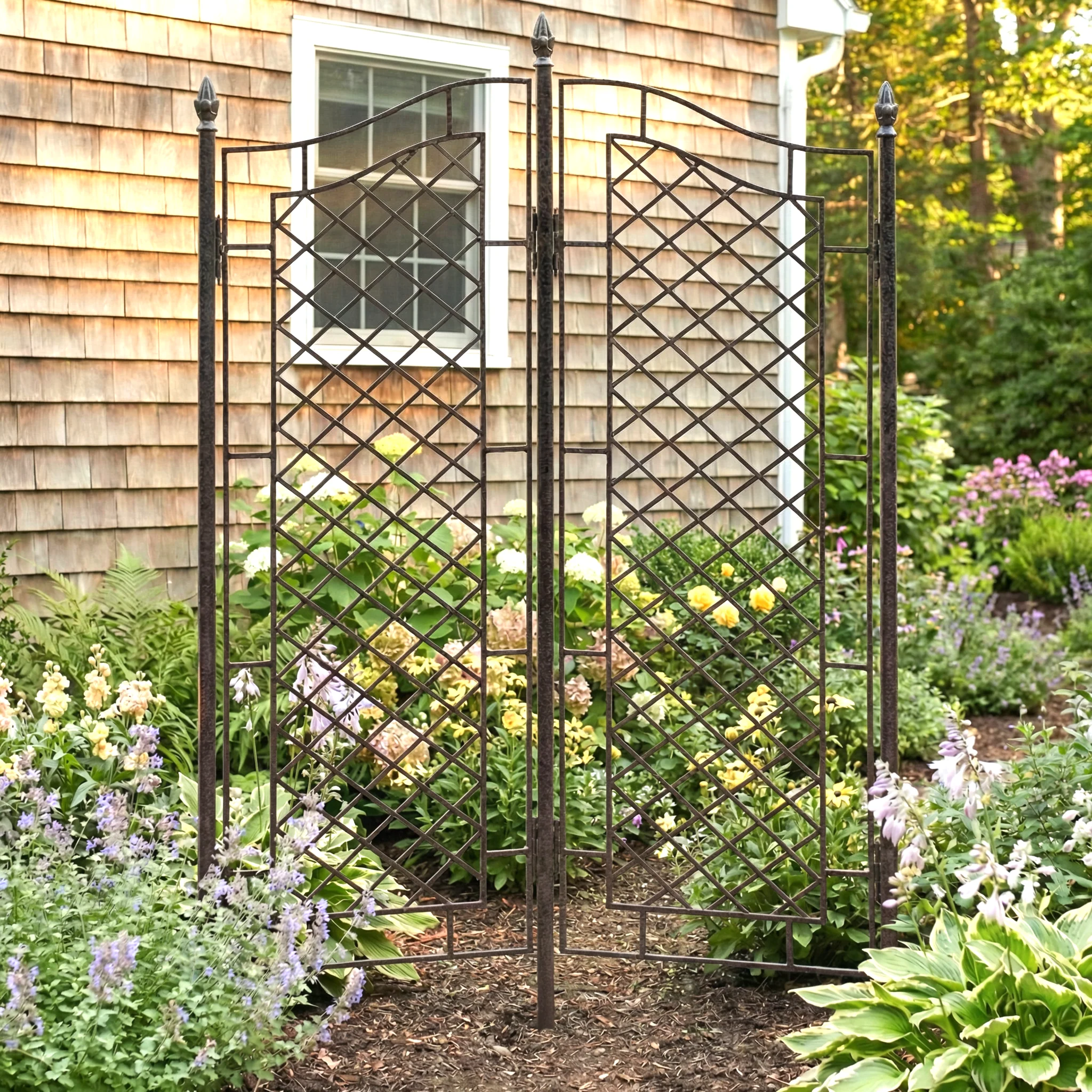 H Potter Augusta 2-Panel Garden Trellis - Privacy Screen – Freestanding