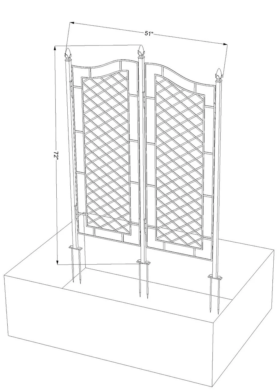 H Potter Augusta 2-Panel Garden Trellis - Privacy Screen – Freestanding - Image 3