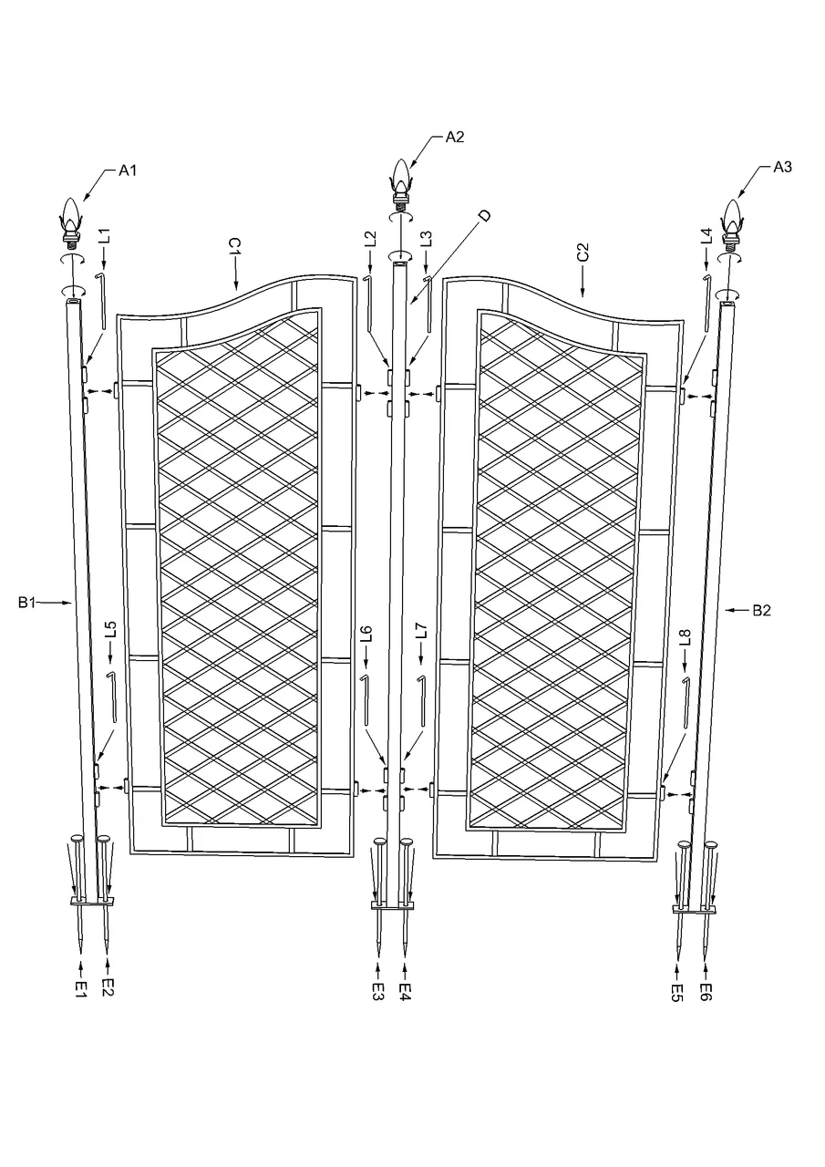 H Potter Augusta 2-Panel Garden Trellis - Privacy Screen – Freestanding - Image 6