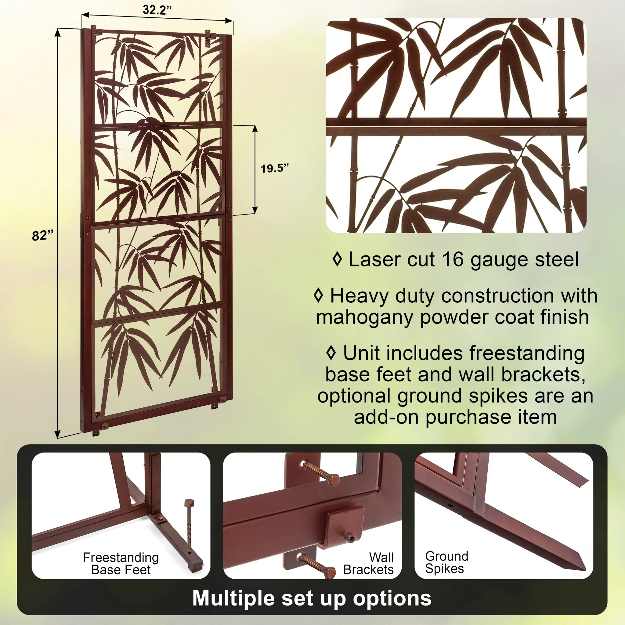 Warehouse Deals - H Potter Wall Trellis Privacy Screen with Wall Brackets - Image 6