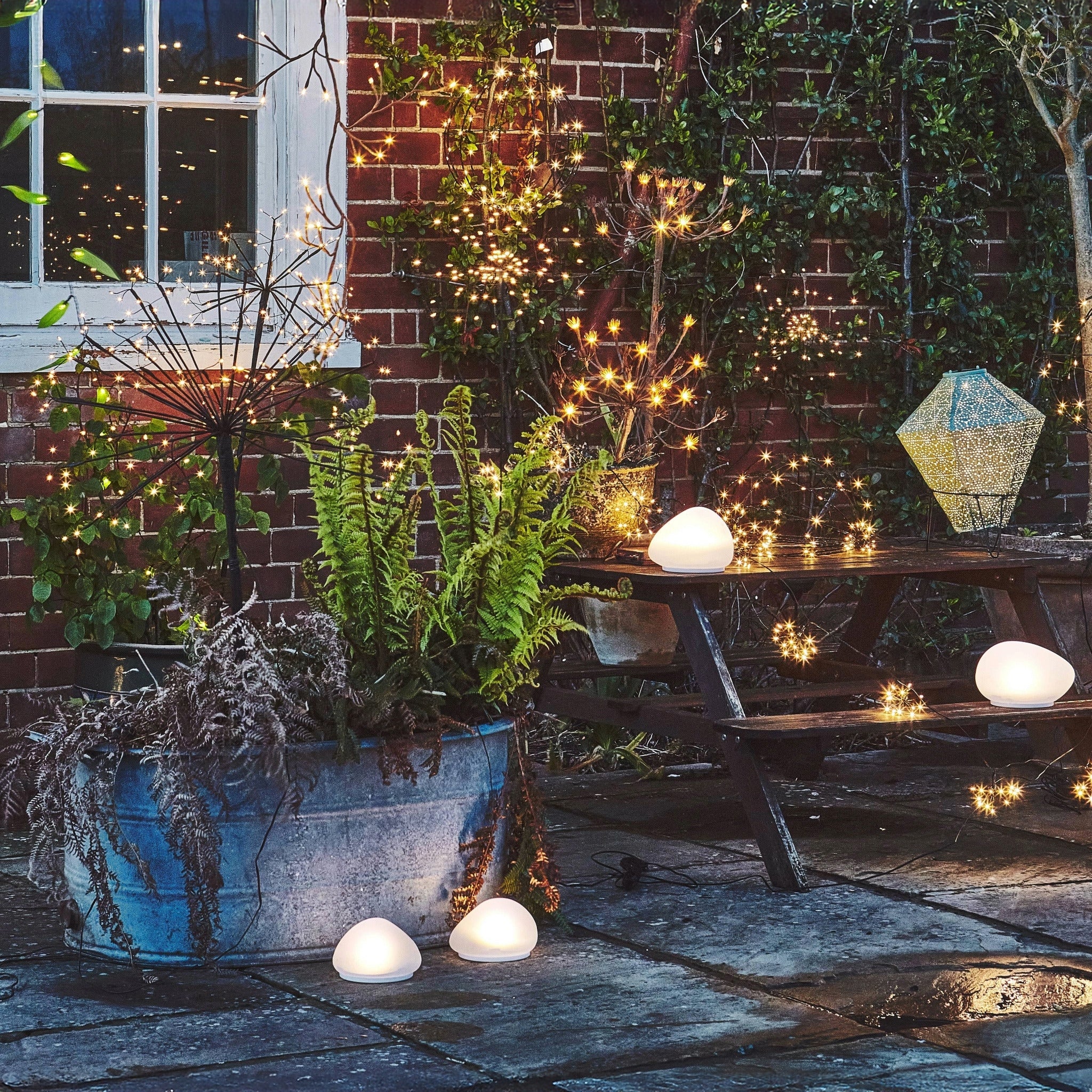 H Potter Solar Glass Riverstone Rock Light – Warm LED Outdoor Garden Accent (Large or Small) - Image 4