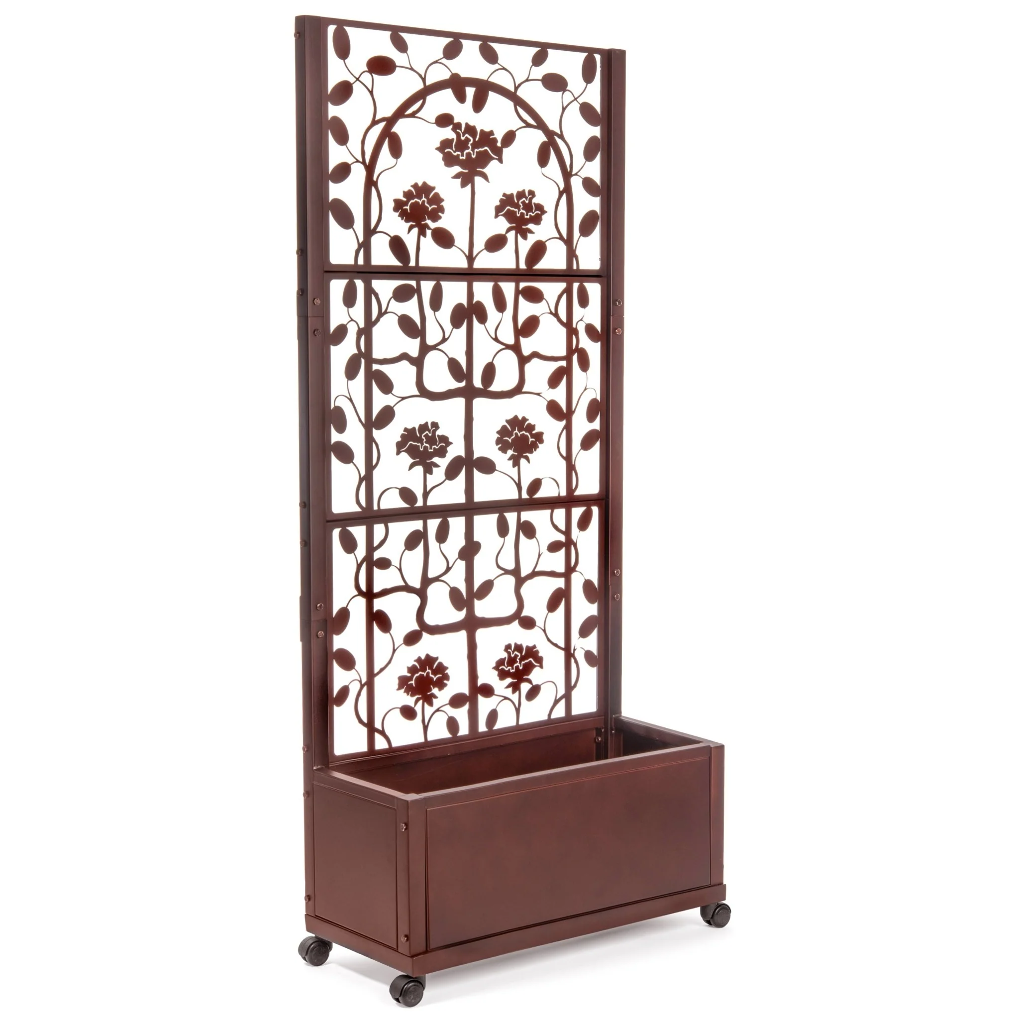 H Potter Camden Trellis Planter - Mahogany Finish - Patio Deck Balcony - Image 10