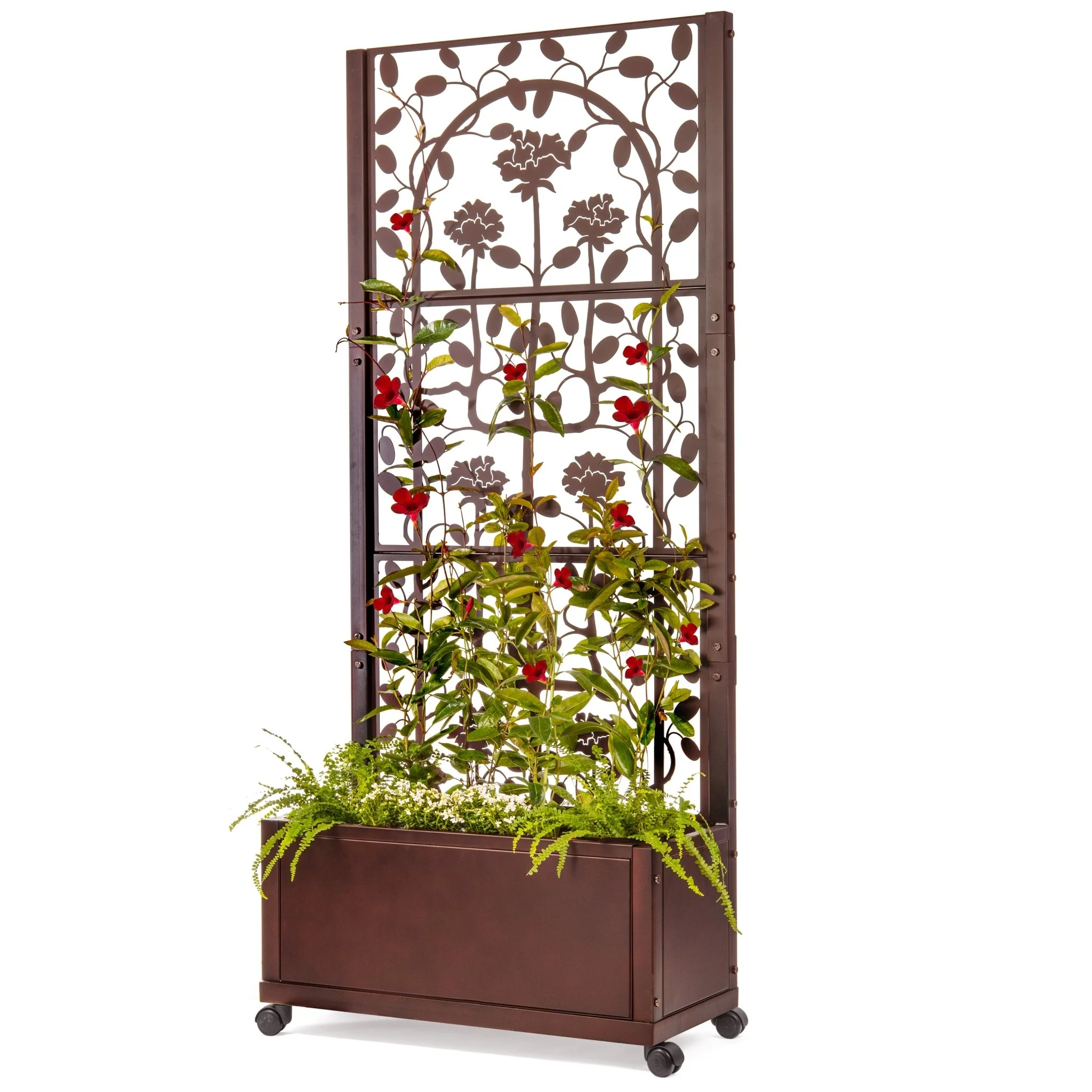 H Potter Camden Trellis Planter - Mahogany Finish - Patio Deck Balcony - Image 2