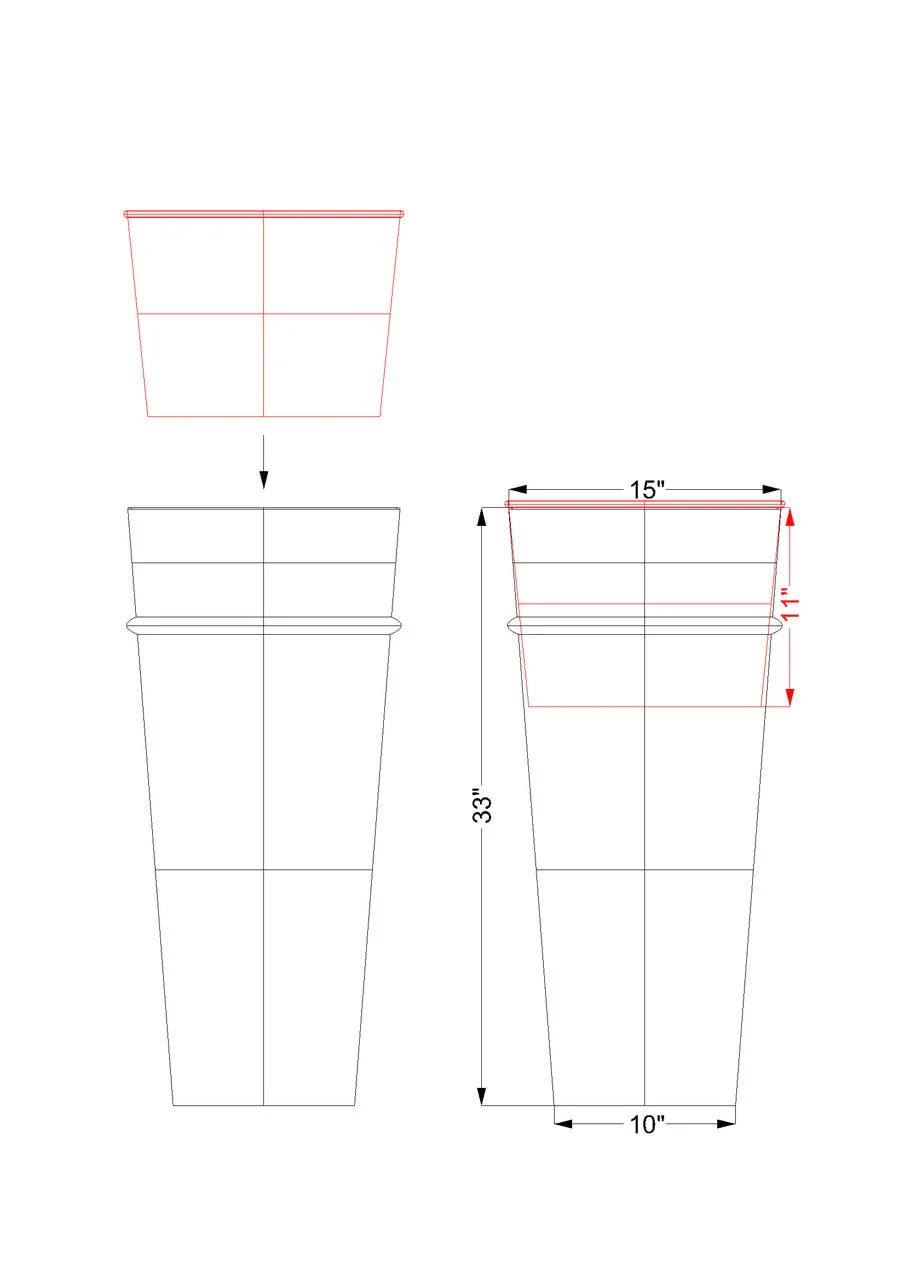 Warehouse Deals H Potter Used Planter 33" Tall | GAR592 - Image 5