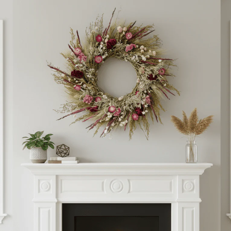H Potter Wild at Heart Dried Wreath – Spring Botanical Wreath - Image 3