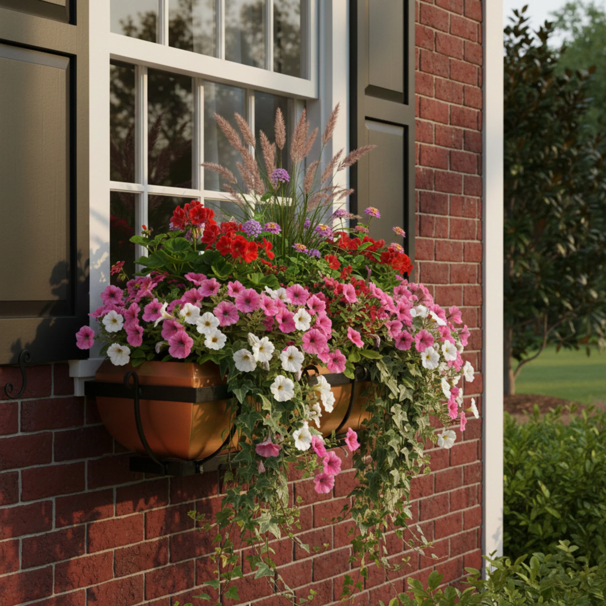 30-Inch Solid Copper Window Box with Metal Frame | Model GAR134 - Image 9