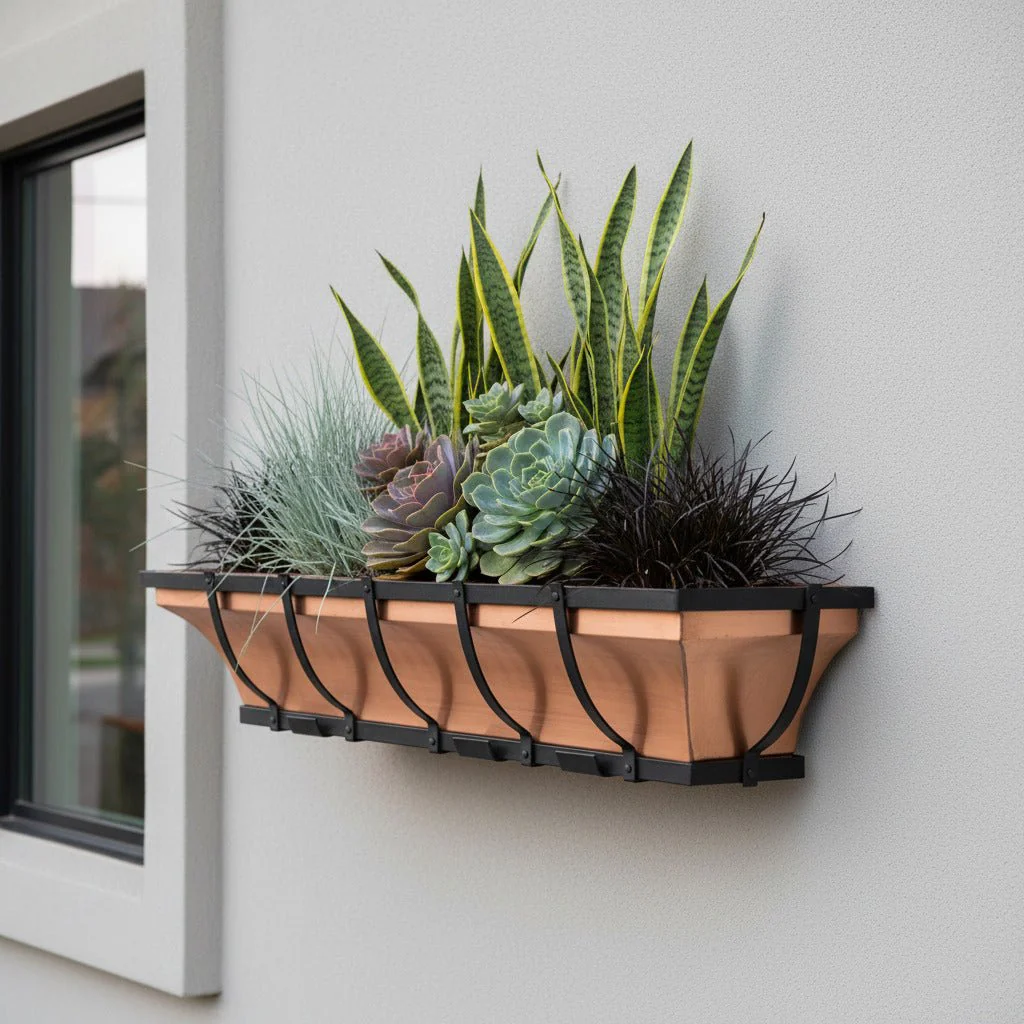 36-Inch Real Copper Window Box with Metal Frame - Image 5