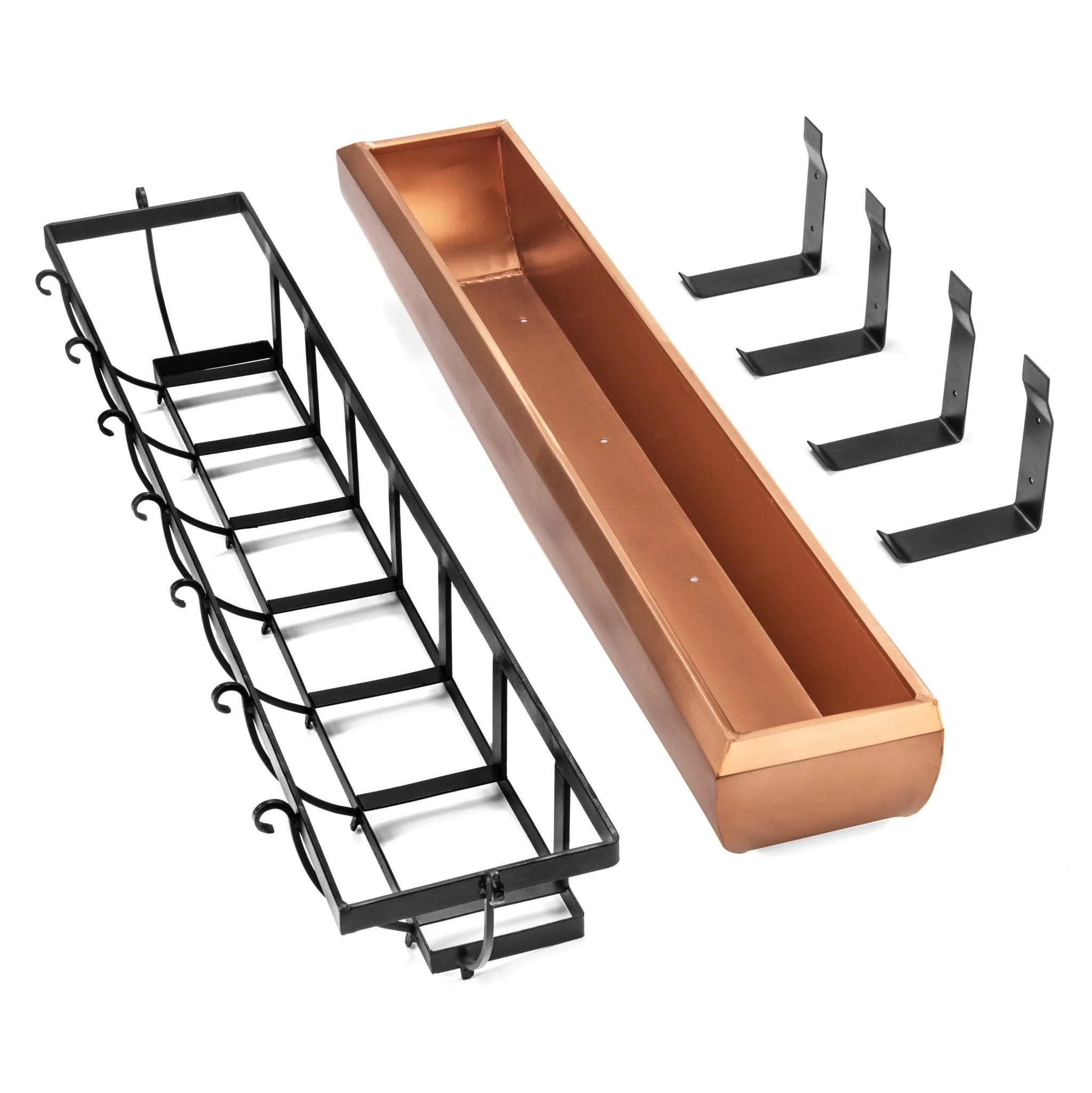 48-Inch Solid Copper Window Box with Welded Iron Frame | Model GAR134B - Image 3