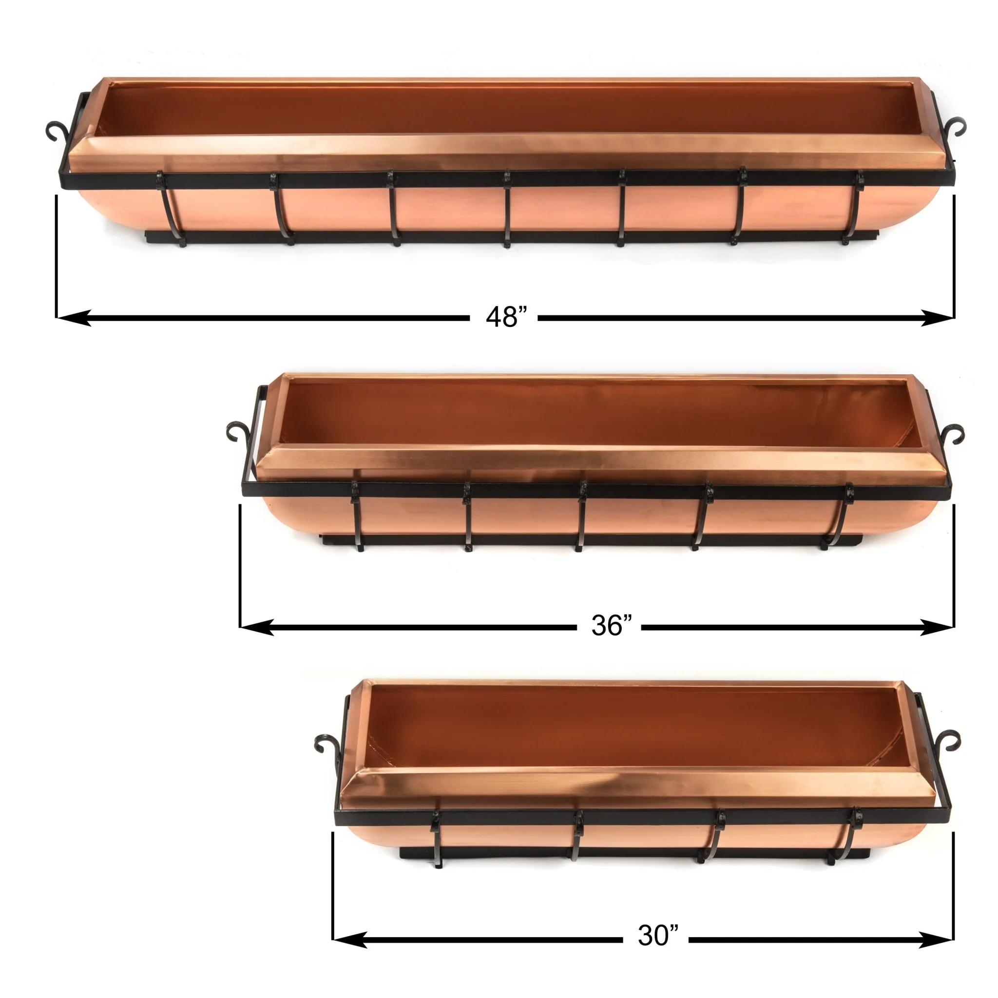 48-Inch Solid Copper Window Box with Welded Iron Frame | Model GAR134B - Image 9