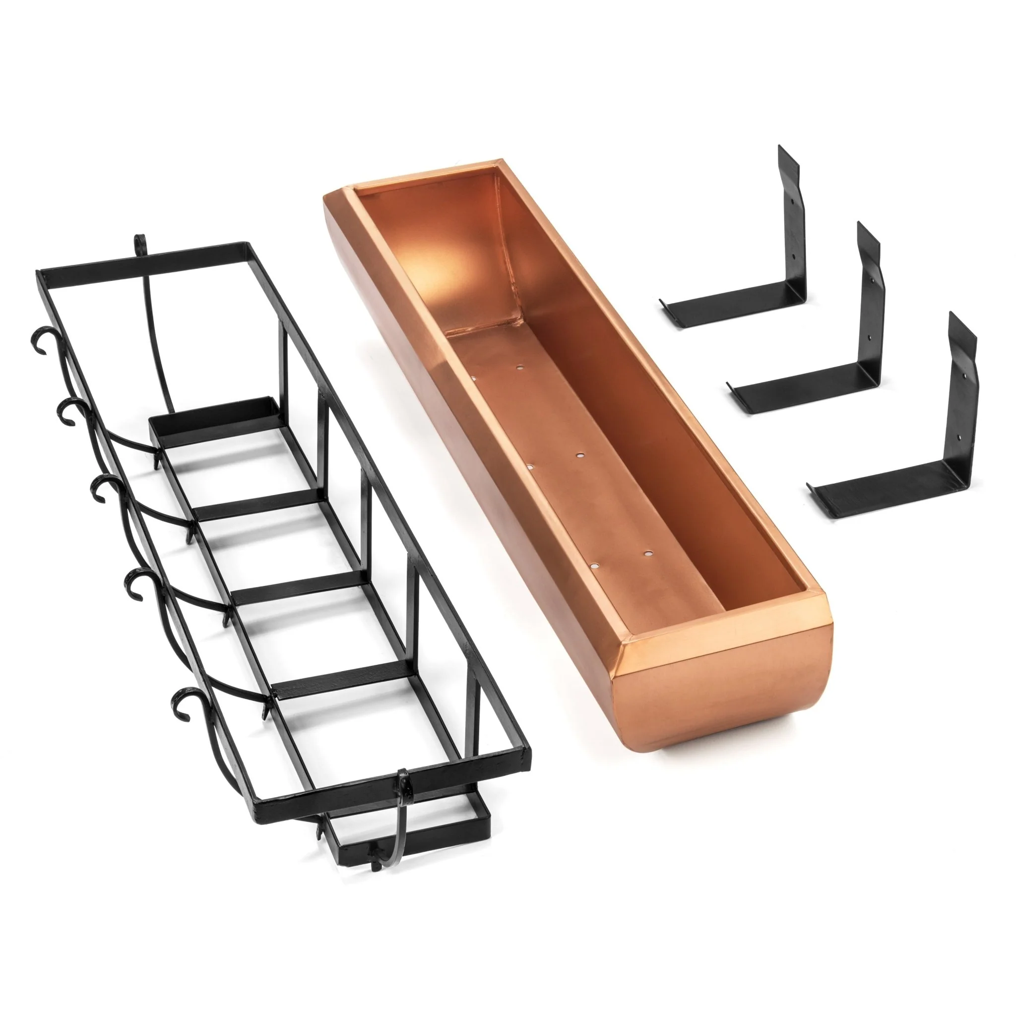 36-Inch Solid Copper Window Box with Welded Iron Frame | Model GAR134A - Image 4