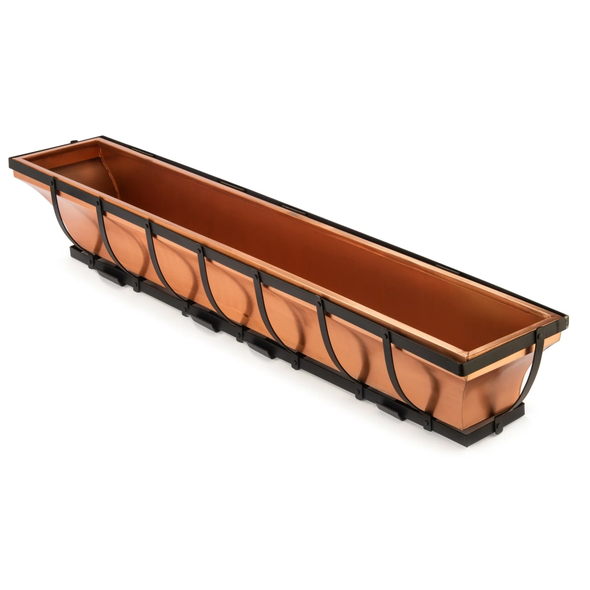 48-Inch Real Copper Window Box Planter with Metal Frame - Image 10