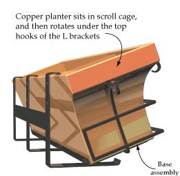 30-Inch Flared Antique Copper Window Box with Scrolled Frame - Image 9