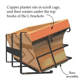 48-Inch Flared Antique Copper Window Box with Scrolled Frame - Image 12