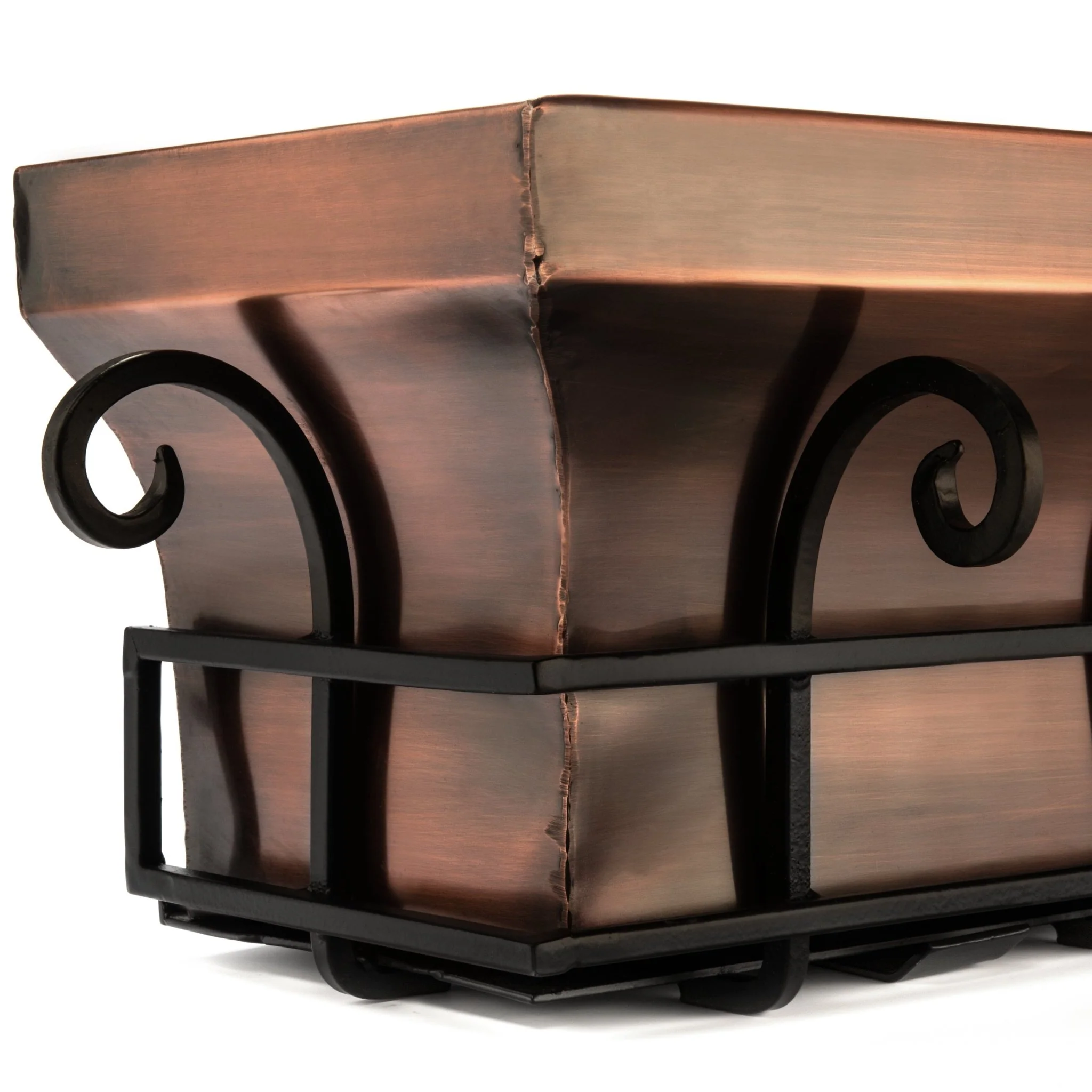 48-Inch Flared Antique Copper Window Box with Scrolled Frame - Image 9