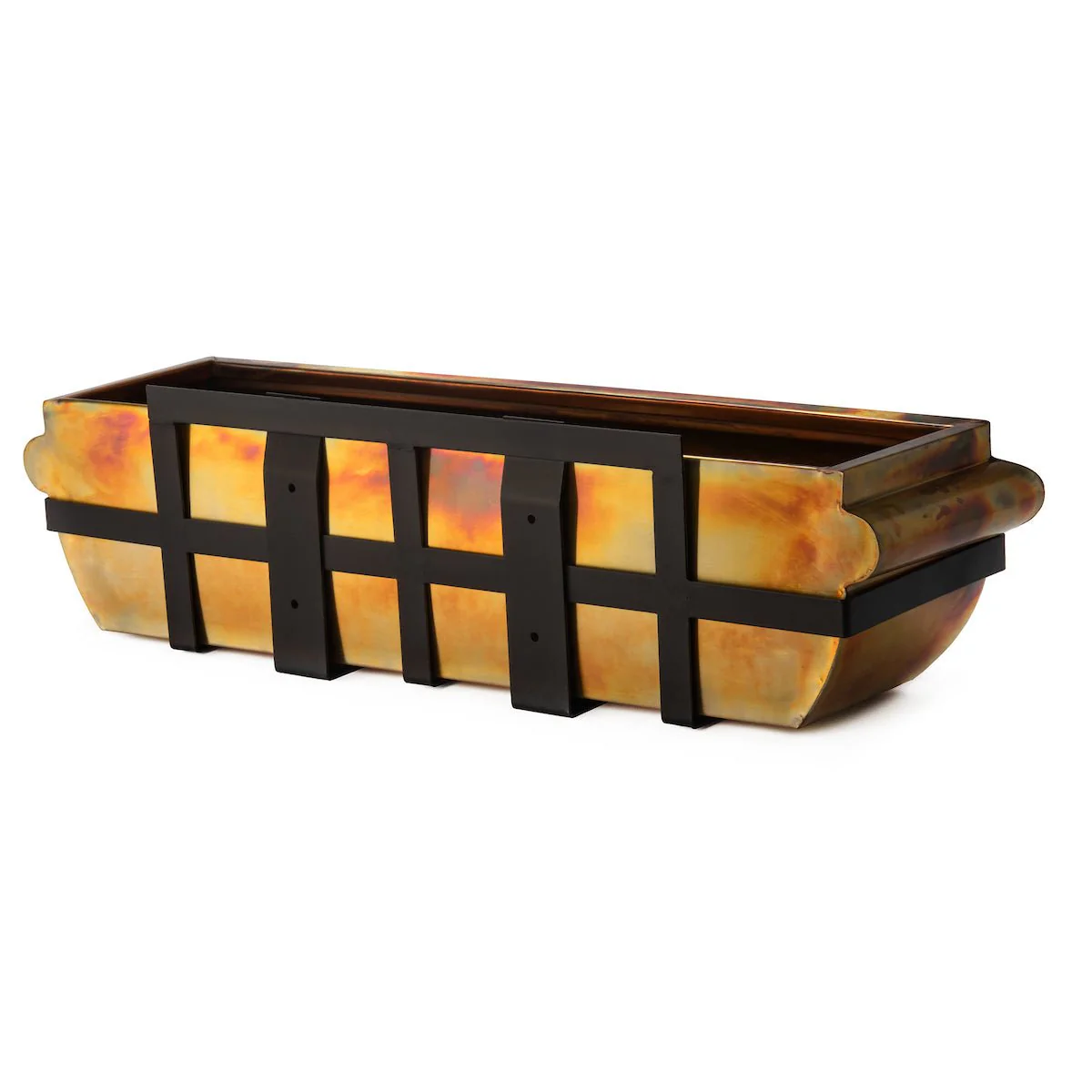 30-Inch Rustic Copper Window Box with Metal Frame - Image 8