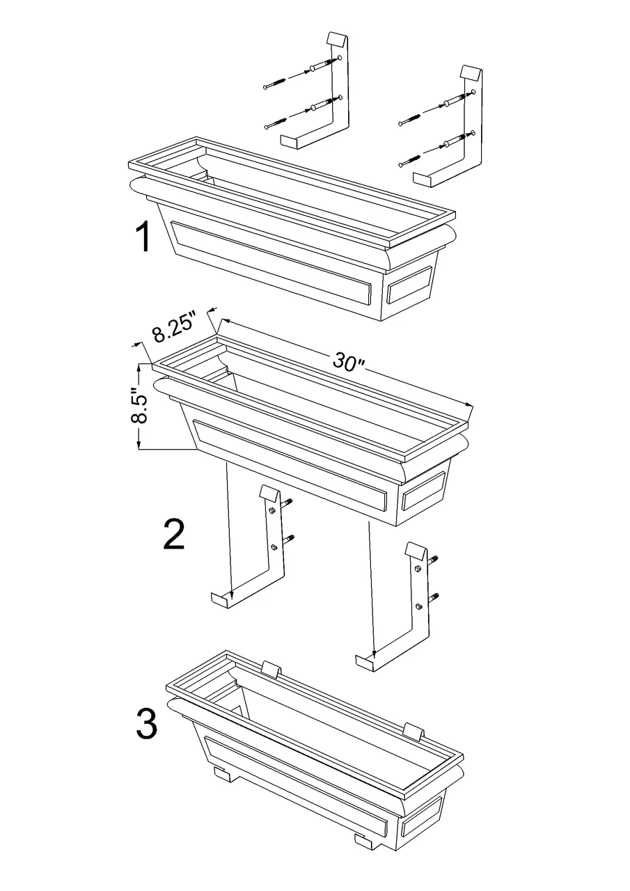 30-Inch Williamsburg Window Box with Metal Brackets - Image 8