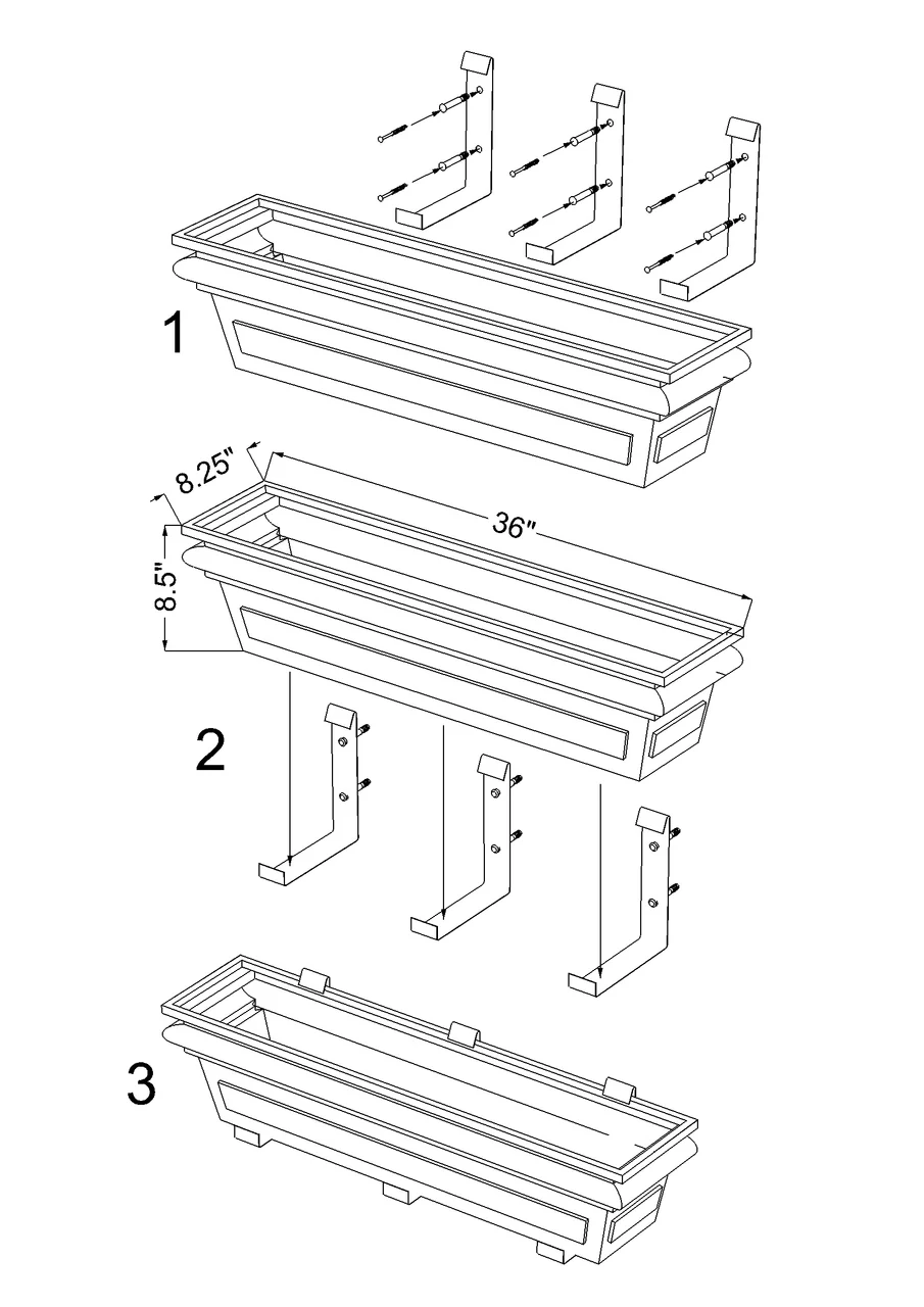 36-Inch Williamsburg Window Box with Metal Brackets - Image 10