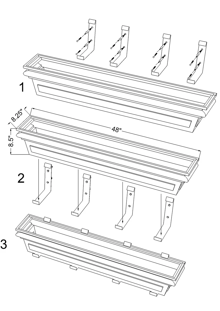 48-Inch Williamsburg Window Box with Metal Brackets - Image 10